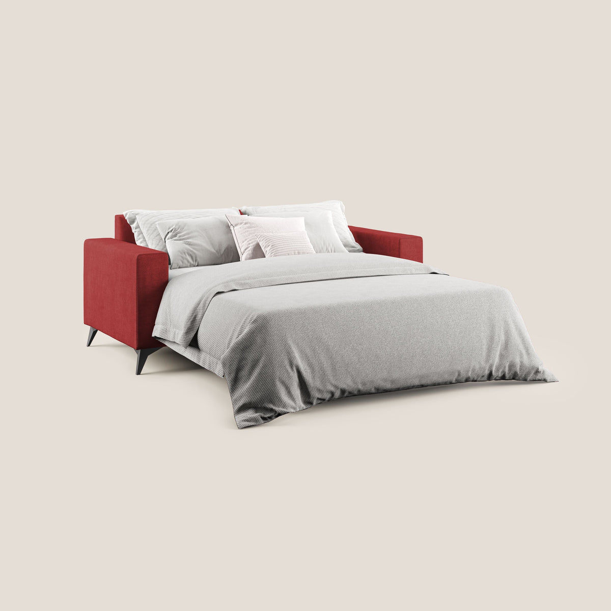 Pegaso divano letto con poggiatesta reclinabili e rivestimento T02 rosso - divitt.sbs
