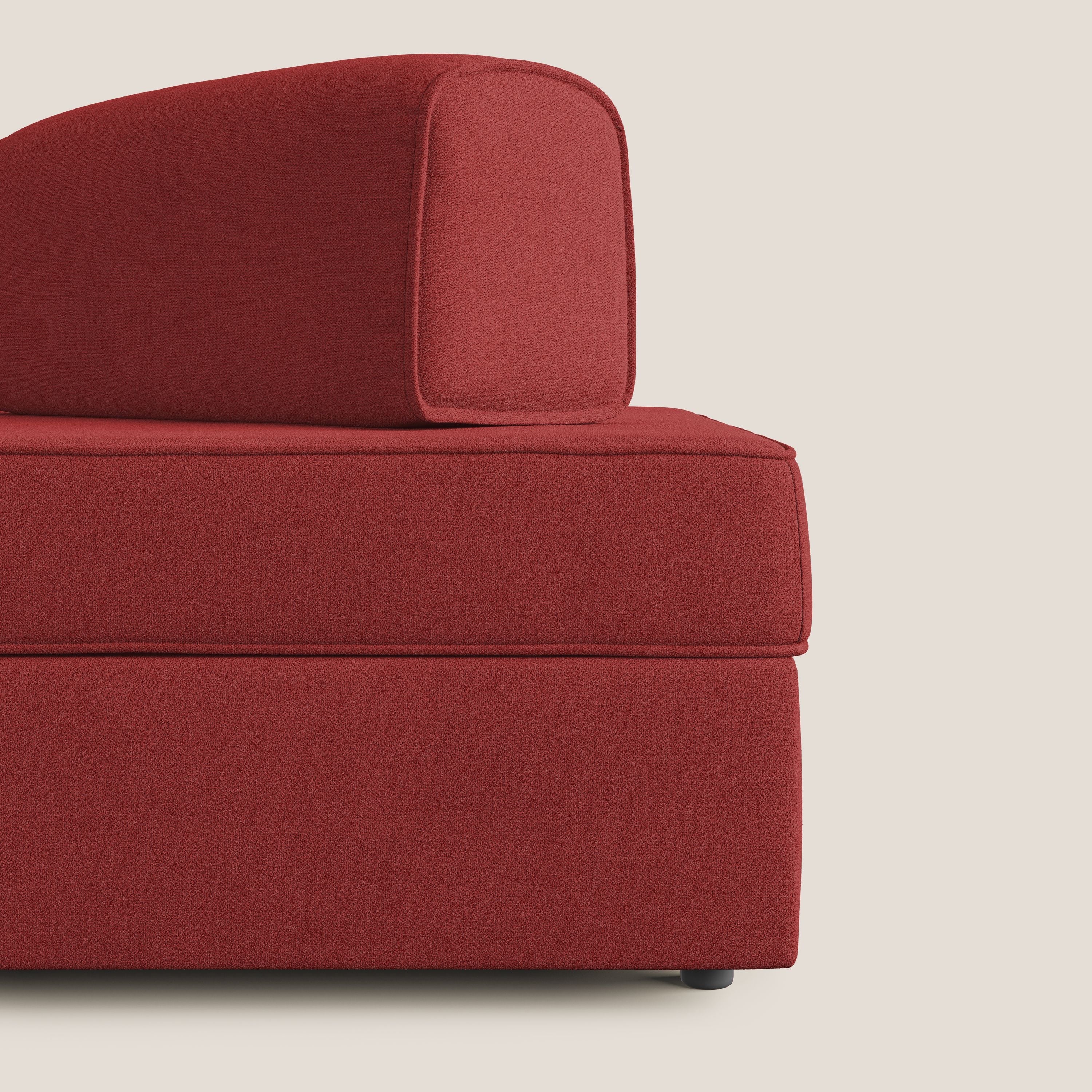 Liberty divano con pouf estraibile e schienali movibili in tessuto morbido impermeabile T02 rosso - divitt.sbs