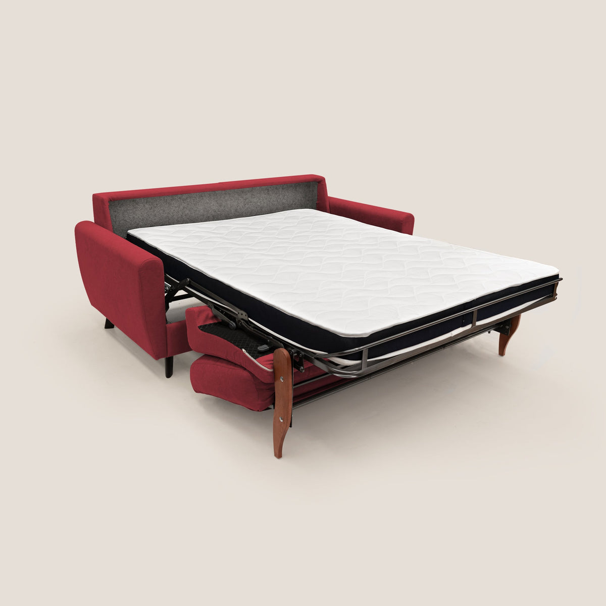 Callisto Divano letto matrimoniale in tessuto morbido impermeabile T02 rosso - divitt.sbs