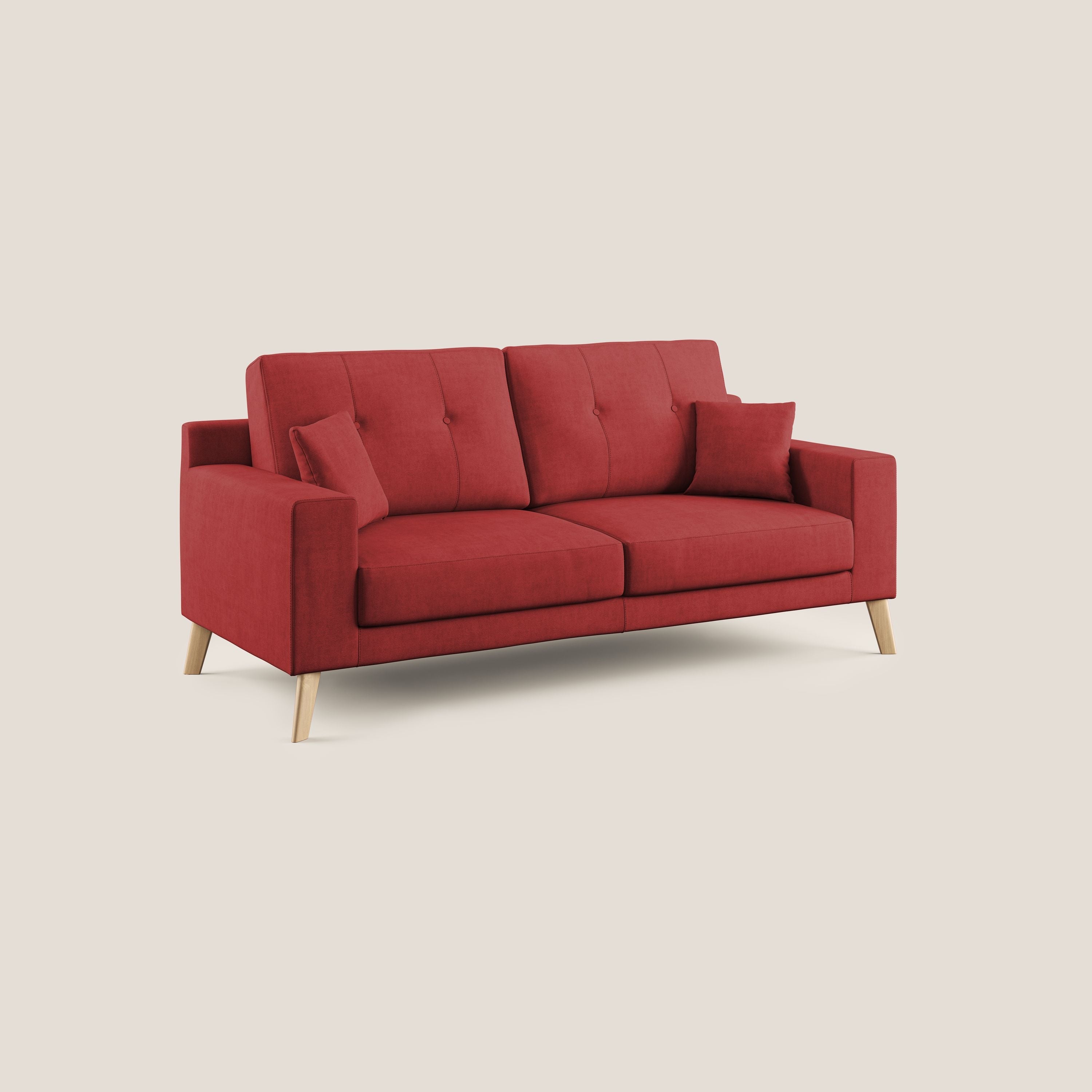 Danish divano moderno in tessuto morbido impermeabile T02 rosso - divitt.sbs