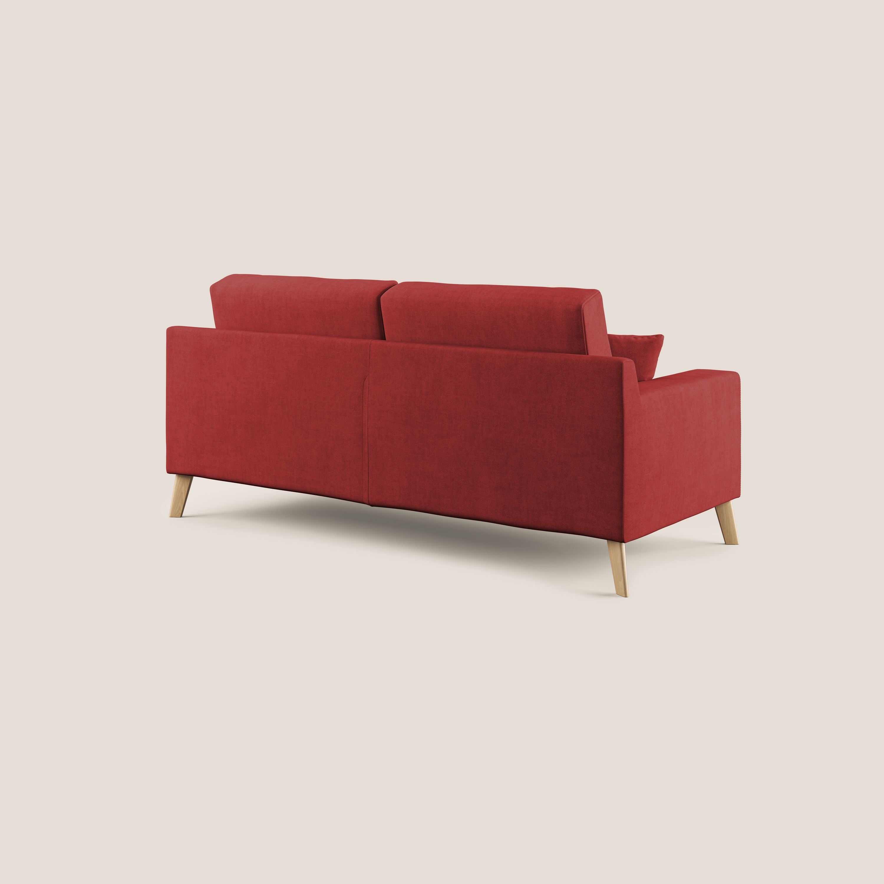 Danish divano moderno in tessuto morbido impermeabile T02 rosso - divitt.sbs