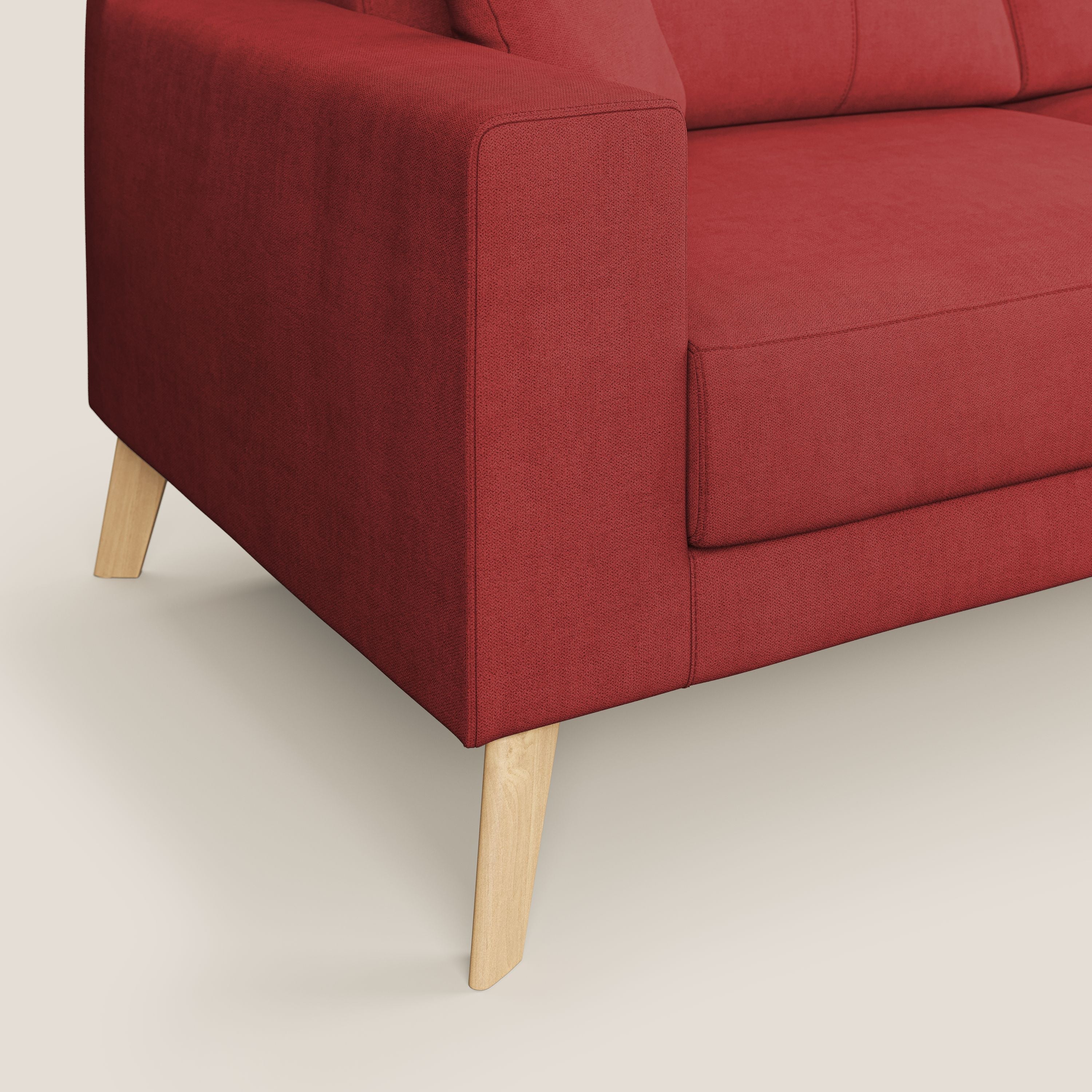 Danish divano moderno in tessuto morbido impermeabile T02 rosso - divitt.sbs