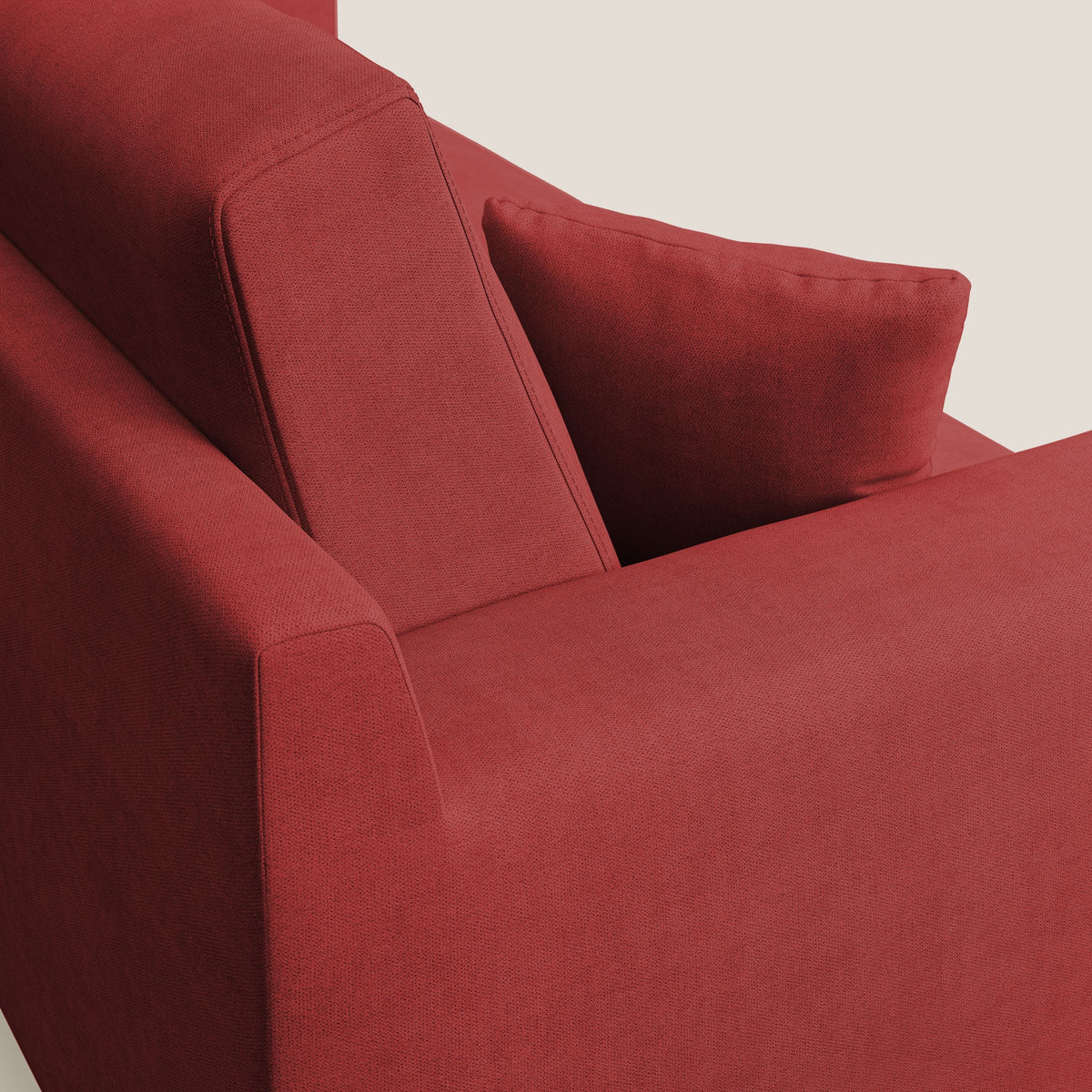 Danish divano moderno in tessuto morbido impermeabile T02 rosso - divitt.sbs
