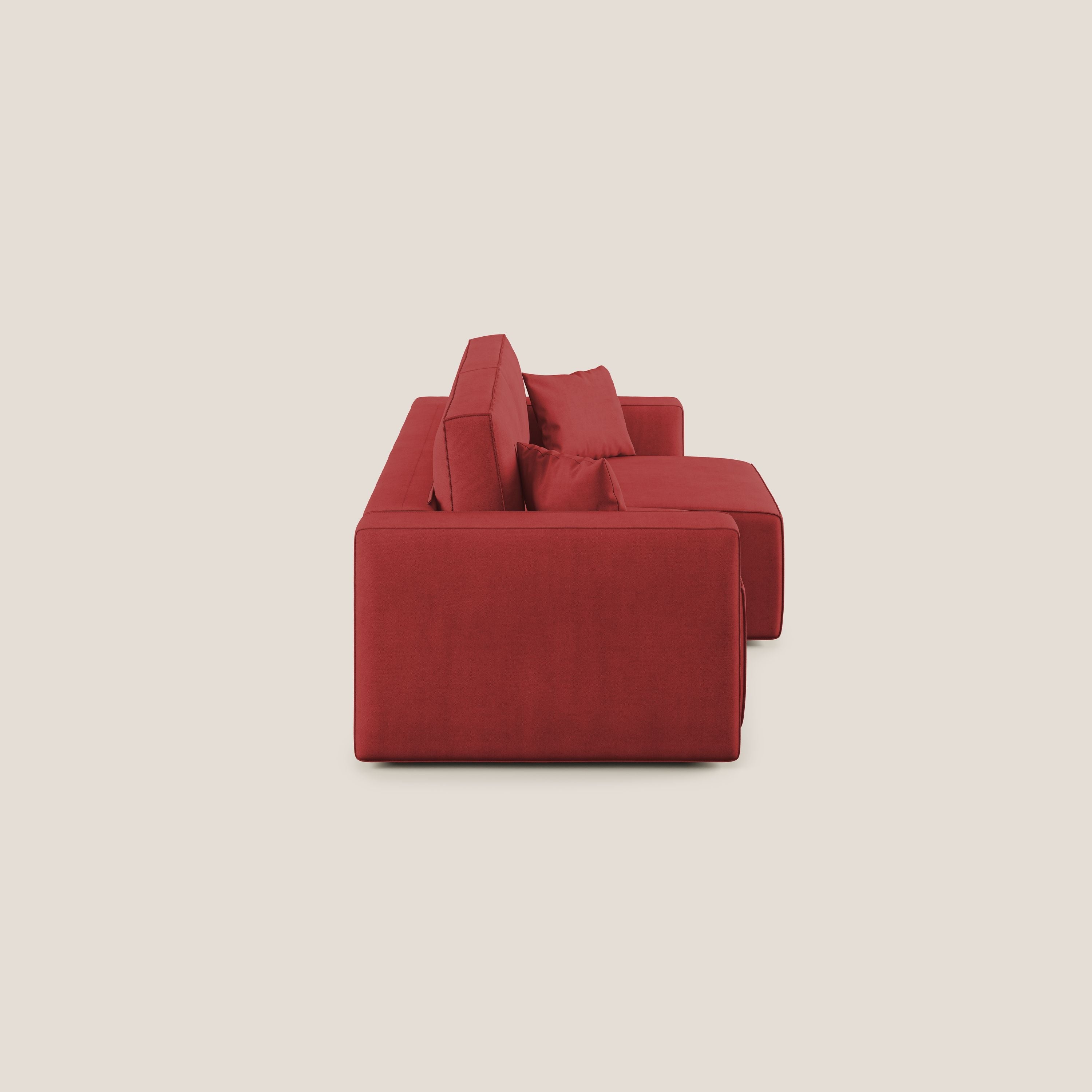 Morfeo divano con sedute estraibili in morbido tessuto impermeabile T02 rosso - divitt.sbs