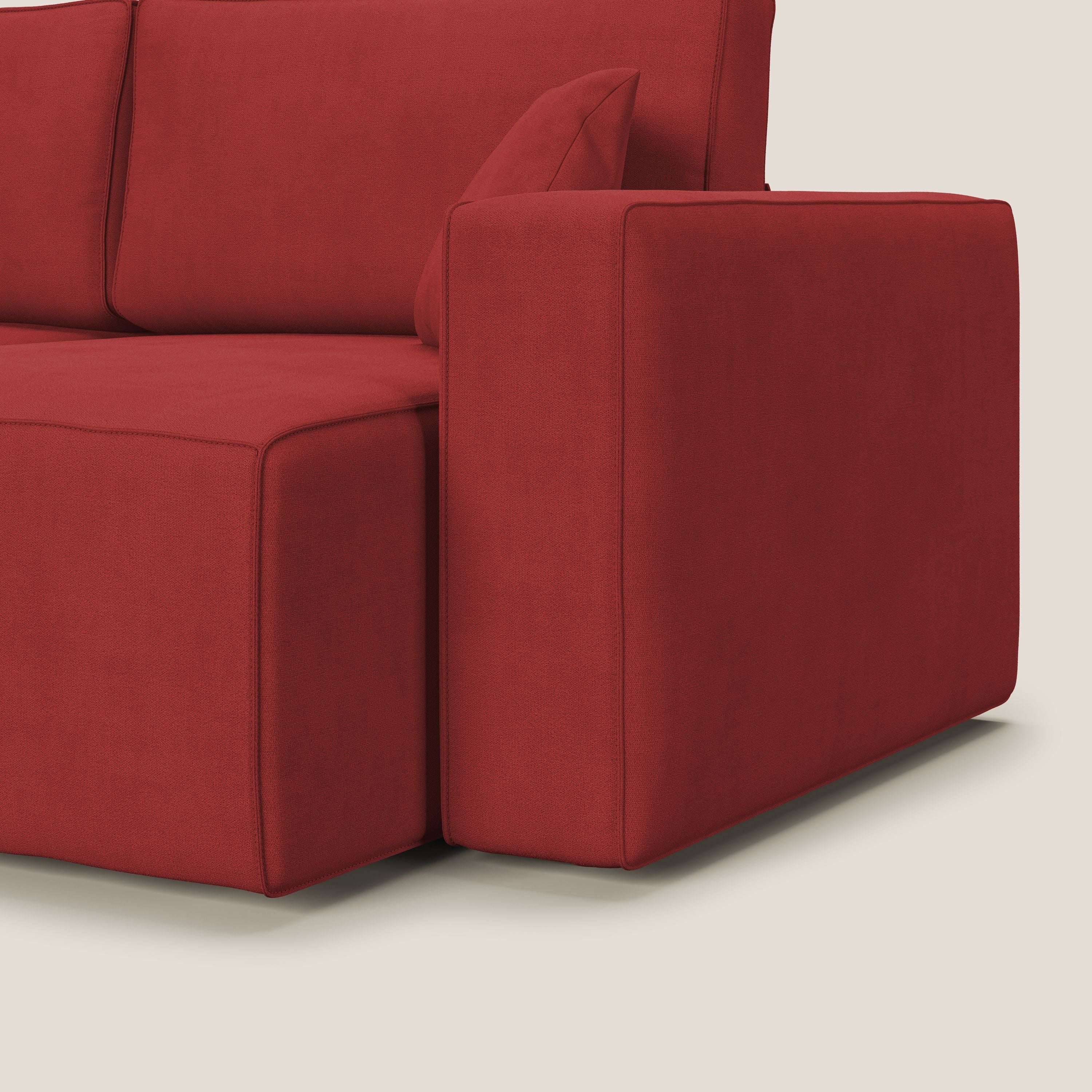 Morfeo divano con sedute estraibili in morbido tessuto impermeabile T02 rosso - divitt.sbs