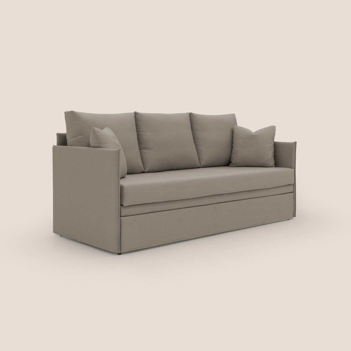 Brera Divano duplex con doppio letto in tessuto simil cotone impermeabile T13 tortora - divitt.sbs
