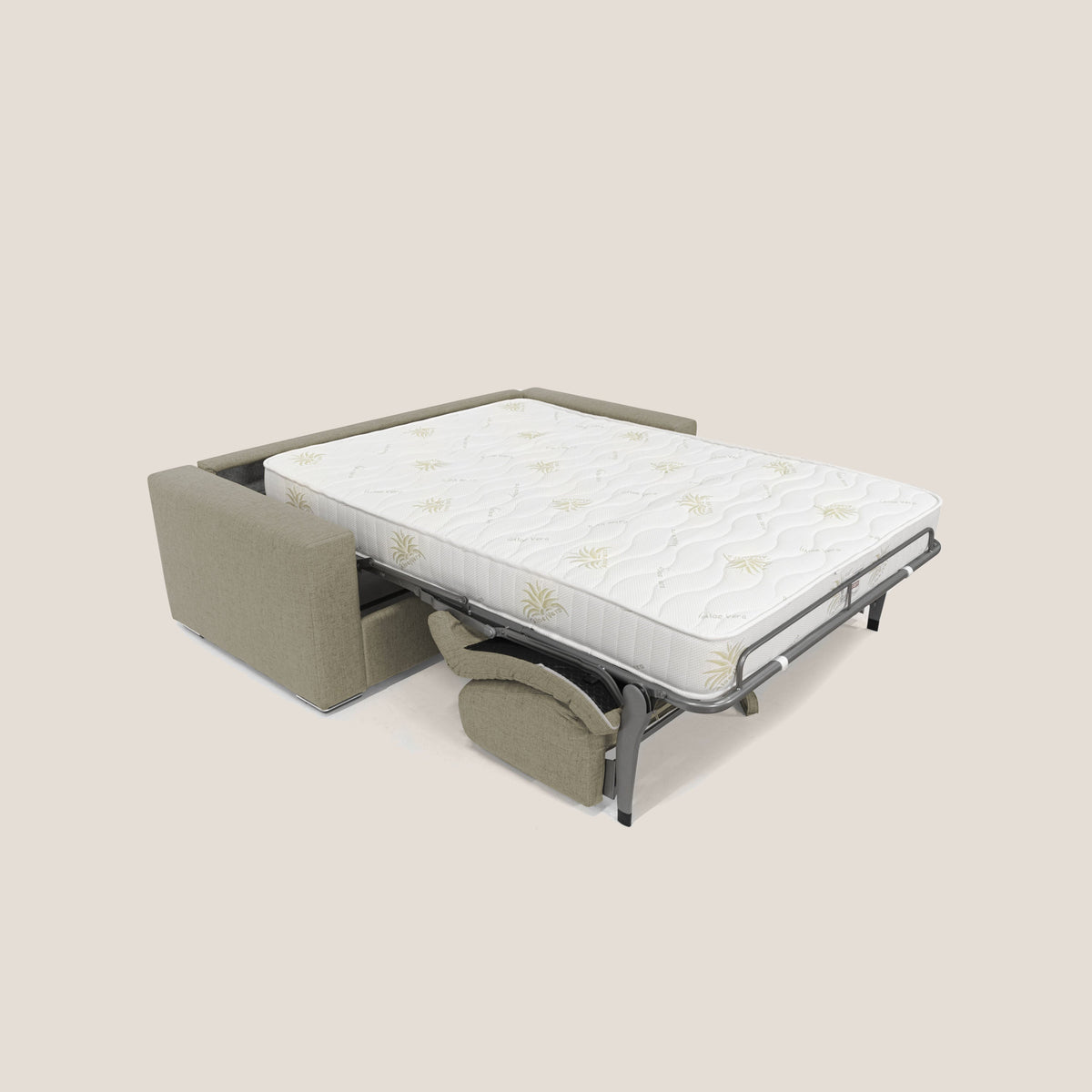 Nixon Divano letto matrimoniale con materasso 20 cm in tessuto impermeabile T03 marrone - divitt.sbs