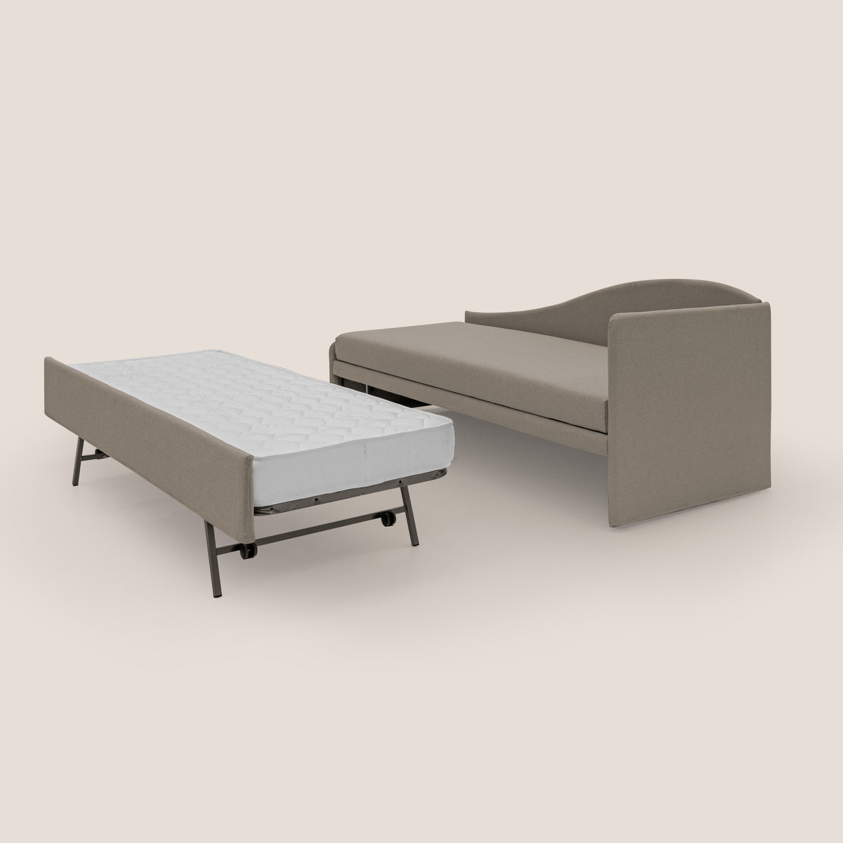 Nolo Divano duplex con doppio letto in tessuto simil cotone impermeabile T13 tortora - divitt.sbs