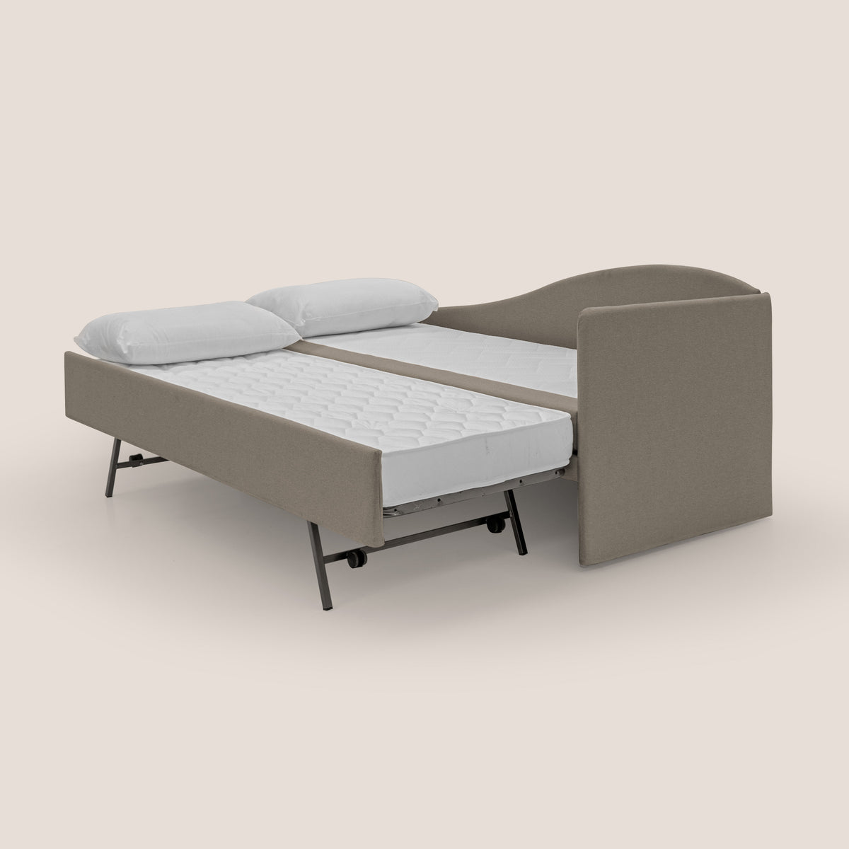 Nolo Divano duplex con doppio letto in tessuto simil cotone impermeabile T13 tortora - divitt.sbs