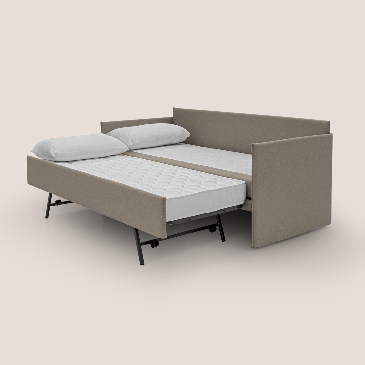 Tortona Divano duplex con doppio letto in tessuto simil cotone impermeabile T13 tortora - divitt.sbs