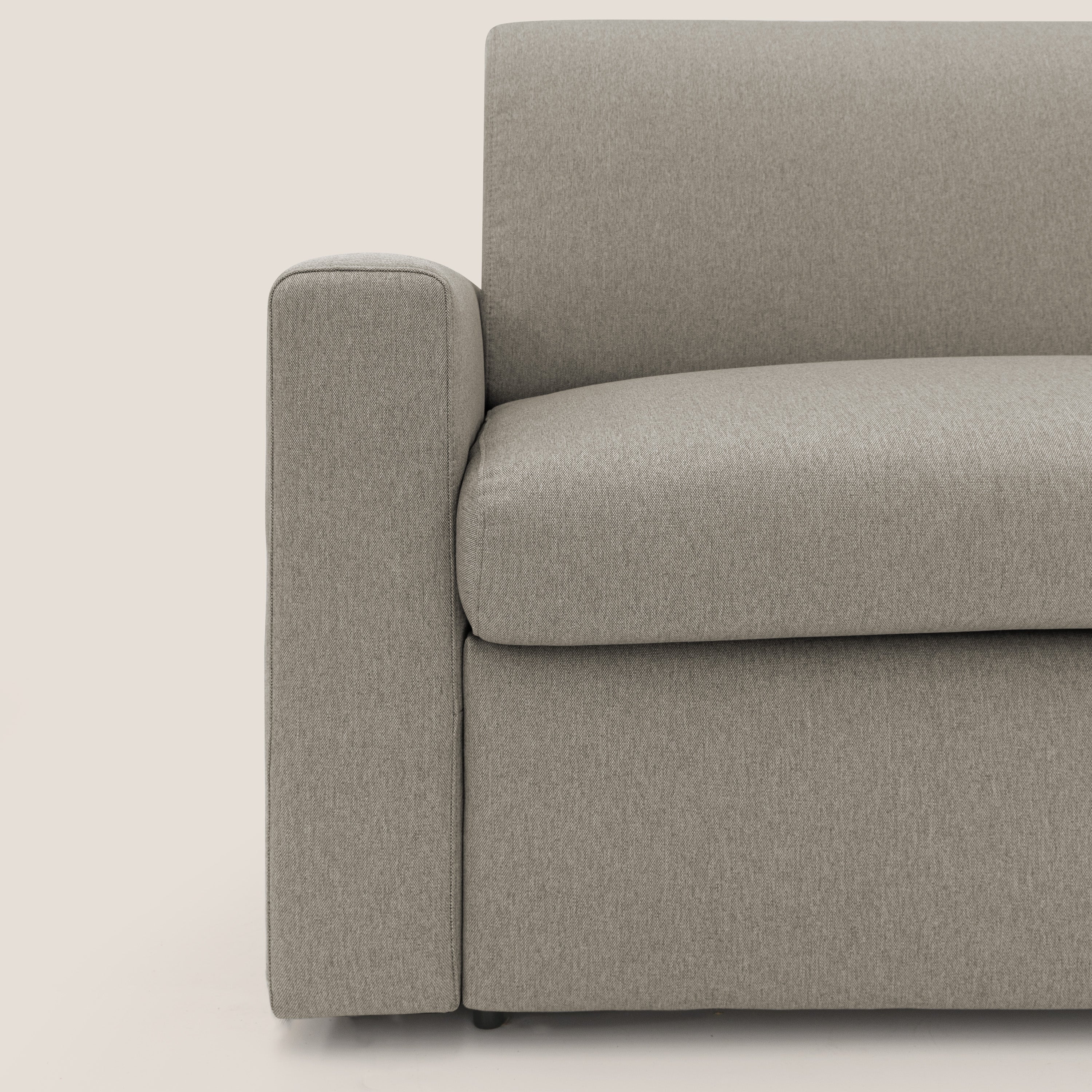 Kansas Divano letto matrimoniale alto 20 cm in tessuto impermeabile misto cotone T13 tortora - divitt.sbs