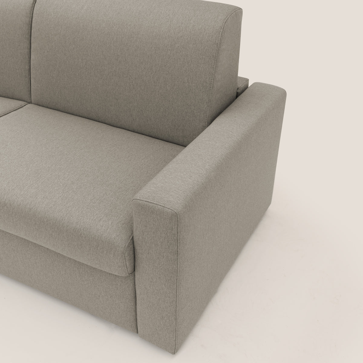 Kansas Divano letto matrimoniale alto 20 cm in tessuto impermeabile misto cotone T13 tortora - divitt.sbs