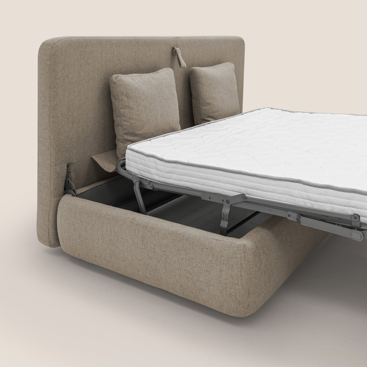 Gransasso Divano letto matrimoniale dal DESIGN innovativo in tessuto impermeabile T03 marrone - divitt.sbs