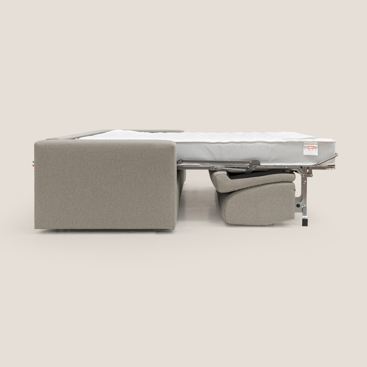 Kansas Divano letto matrimoniale alto 20 cm in tessuto impermeabile misto cotone T13 tortora - divitt.sbs