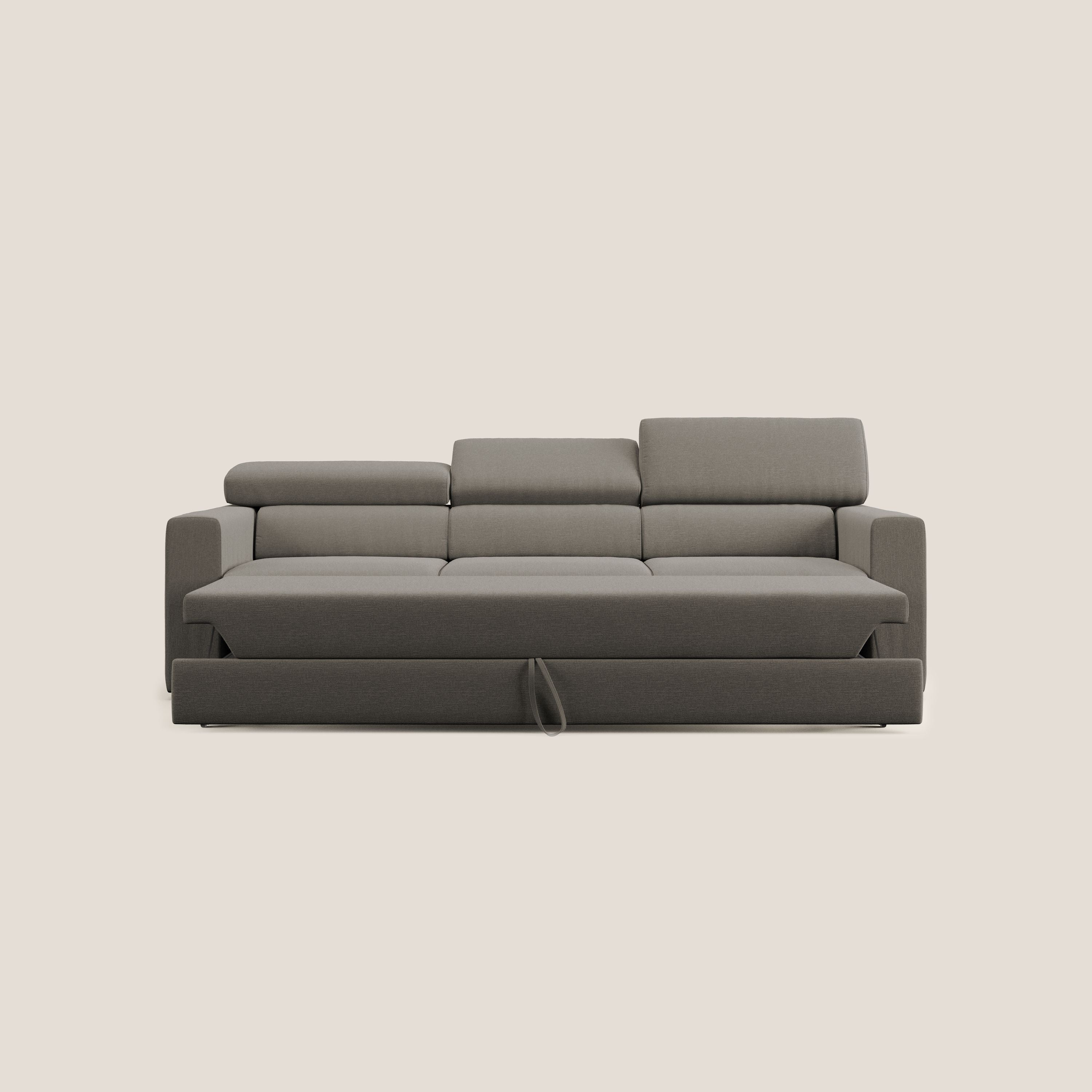 Dylan divano a 3 sedute con pouf estraibile poggiapiedi in tessuto simil cotone impermeabile T13 tortora - divitt.sbs