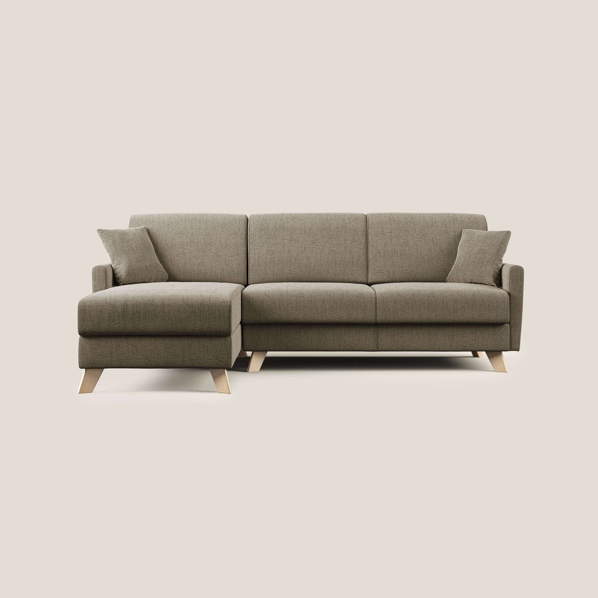 Edgar divano letto angolare in tessuto felis impermeabile T03 marrone - divitt.sbs