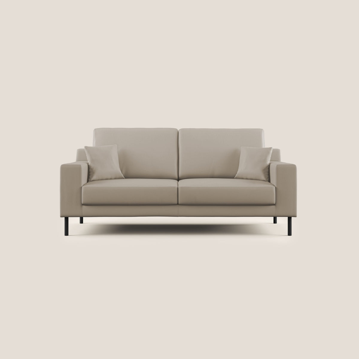 Uranio divano moderno lineare in Ecopelle impermeabile T04 beige - divitt.sbs