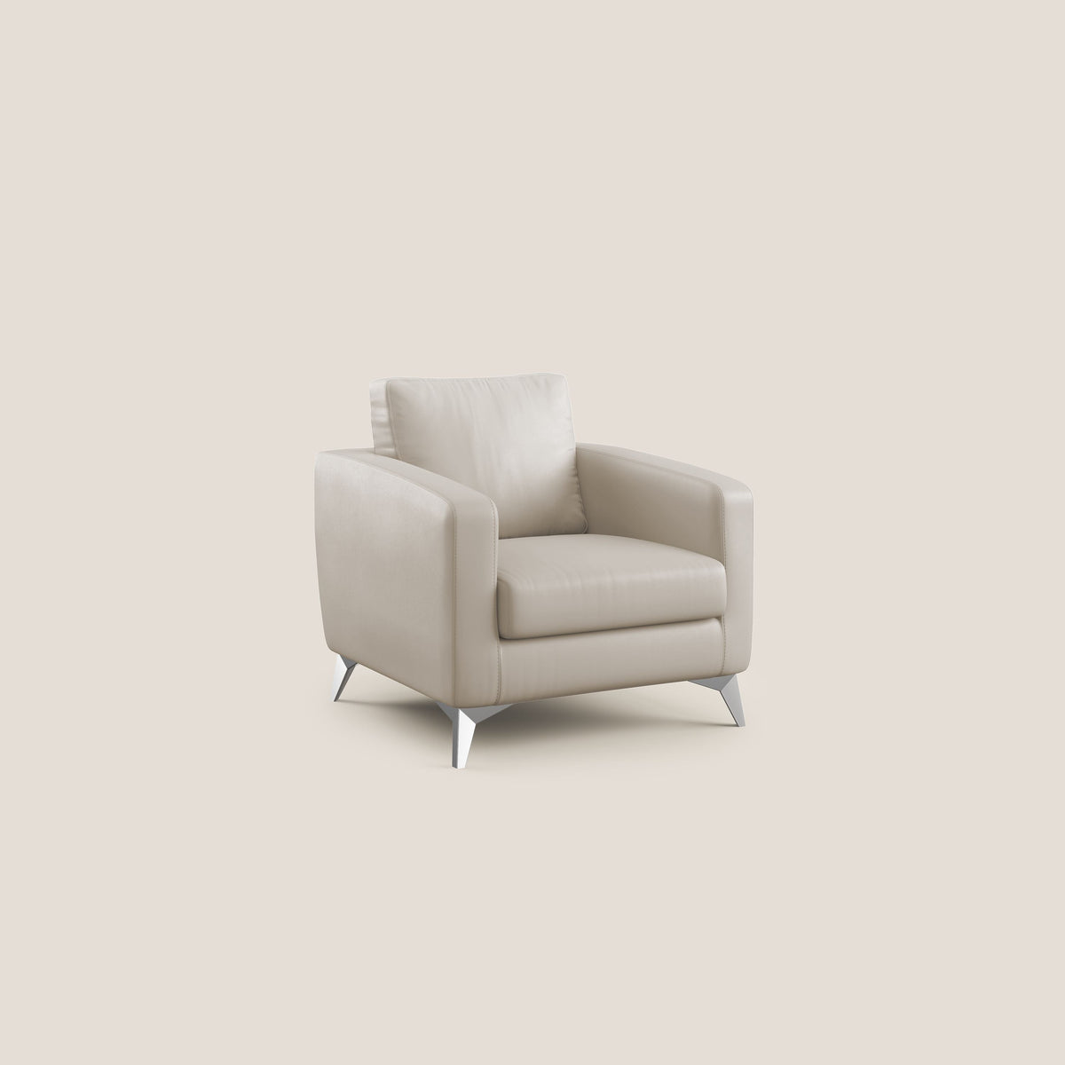 Orione Poltroncina in ecopelle moderna e impermeabile T04 beige - divitt.sbs