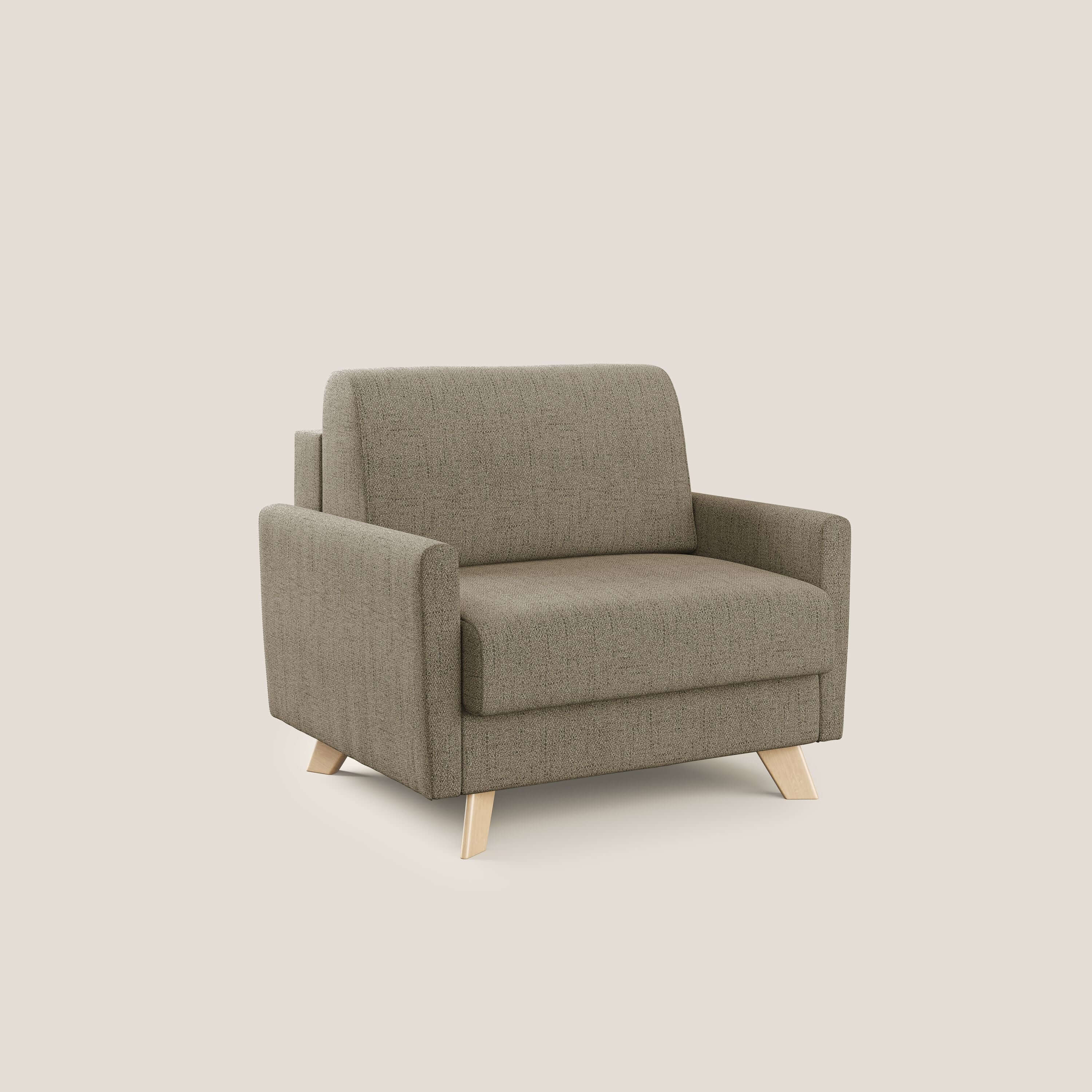 Edgar poltrona letto in tessuto felis impermeabile T03 marrone - divitt.sbs