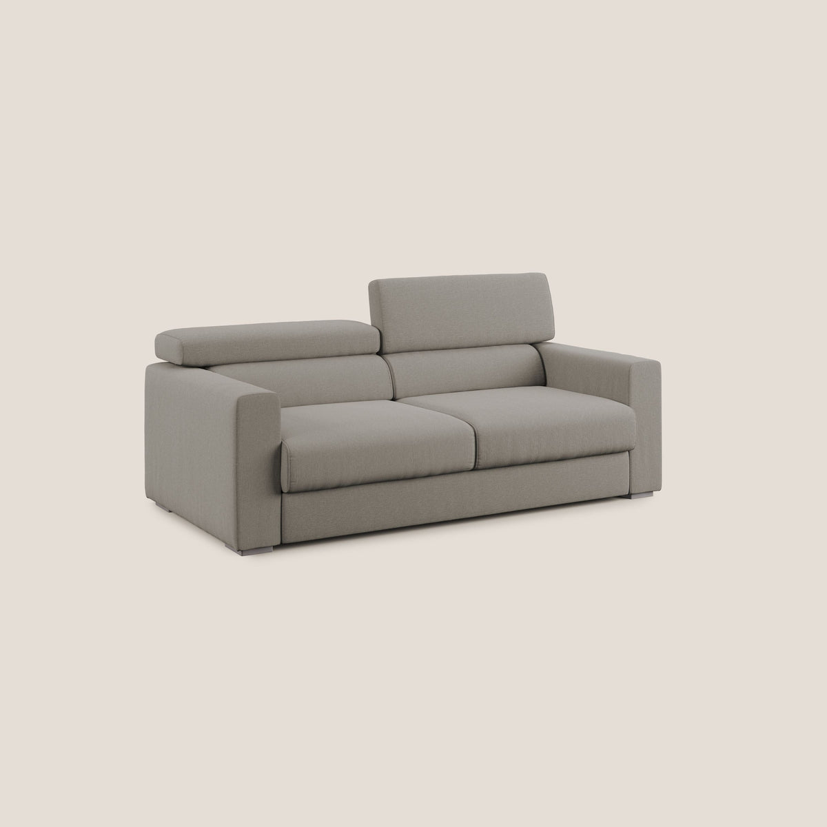 Dylan divano allungabile con pouf estraibile poggiapiedi in tessuto simil cotone impermeabile T13 tortora - divitt.sbs