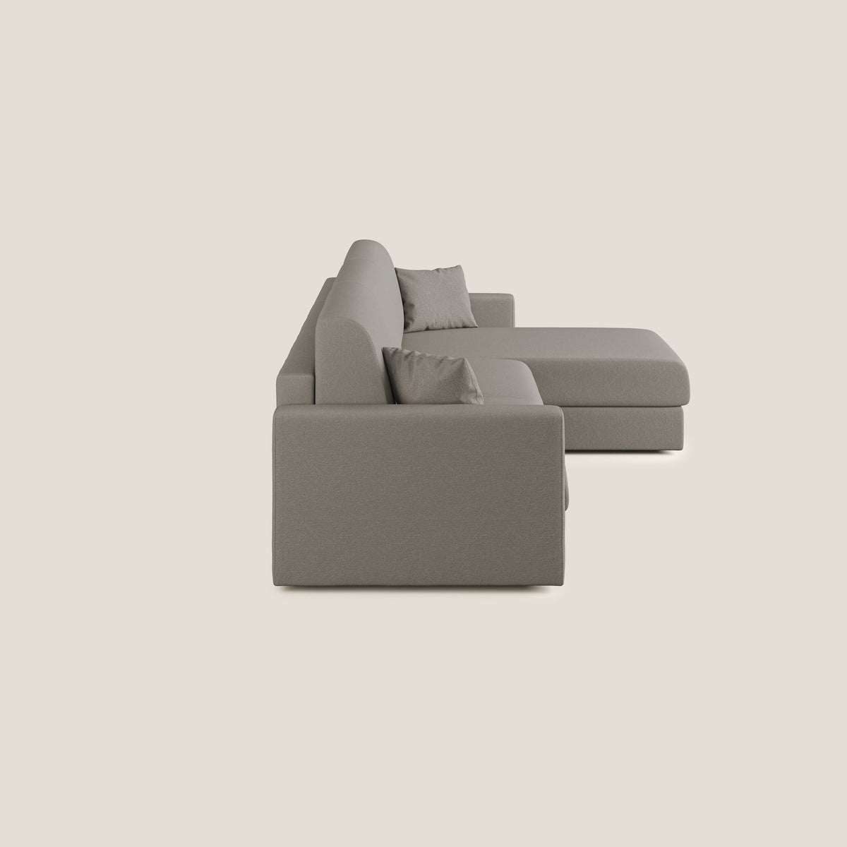 Chris Divano letto angolare 5 posti in tessuto impermeabile T13 tortora - divitt.sbs