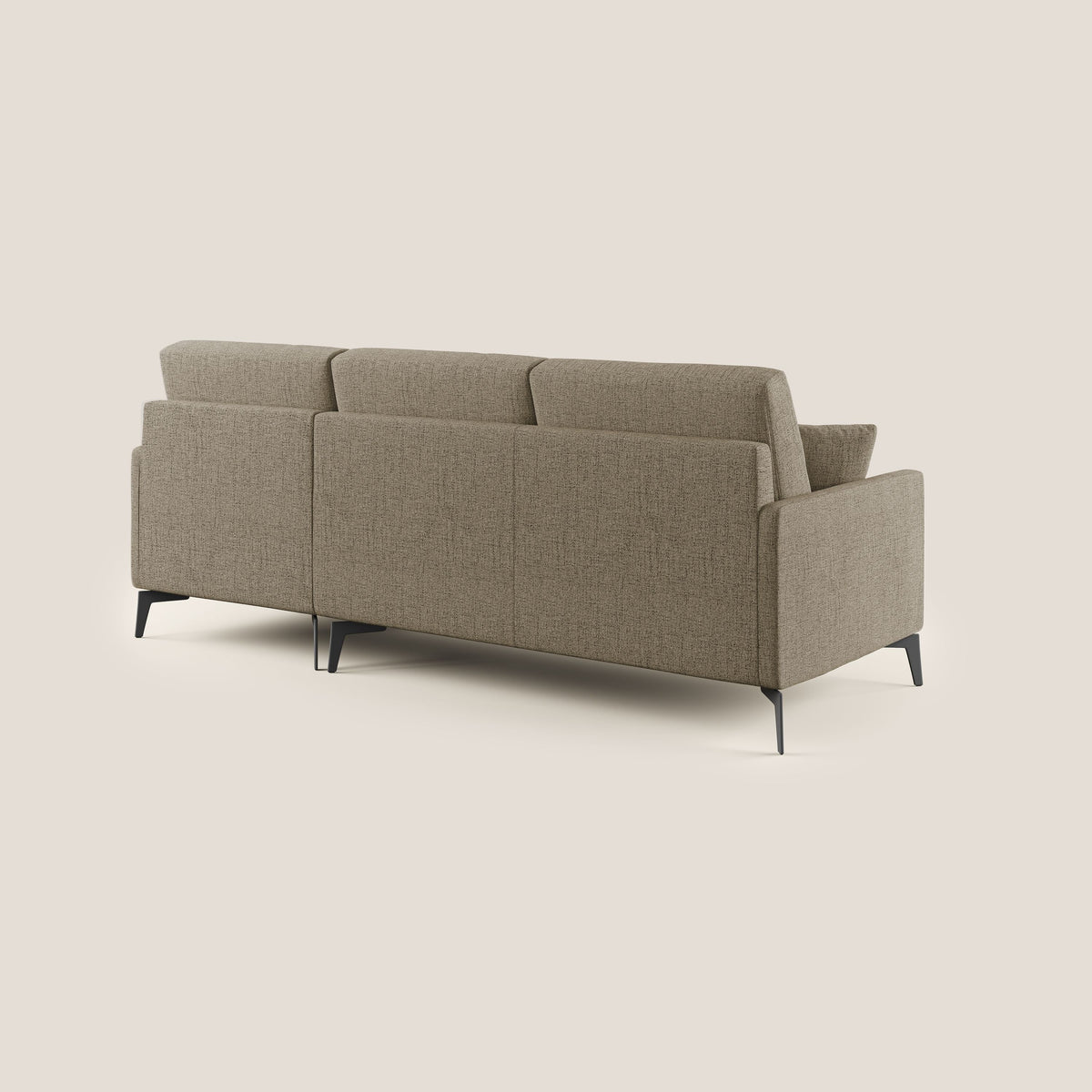 Saturno divano angolare moderno in tessuto morbido impermeabile T03 marrone - divitt.sbs
