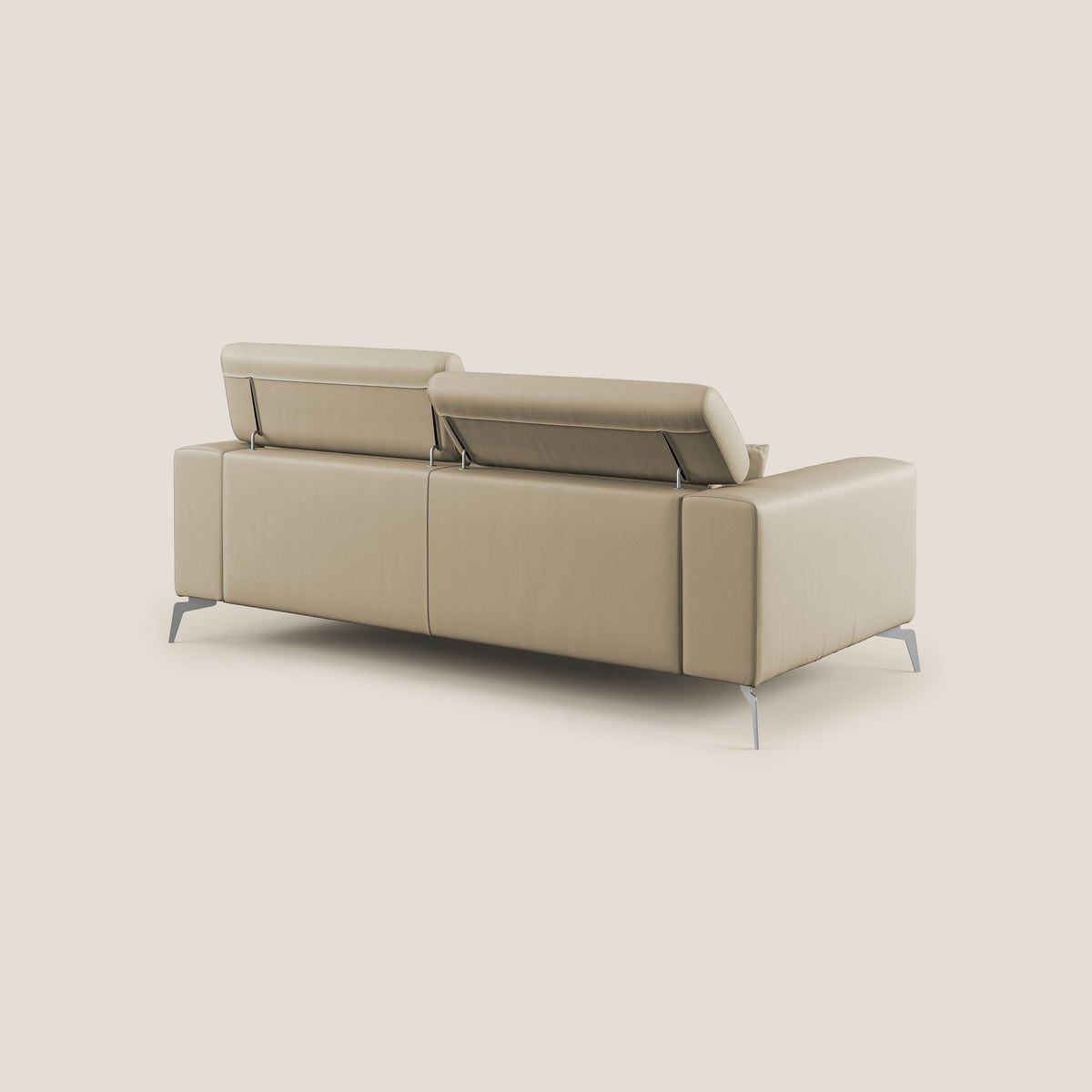 Blade Divano moderno con poggiatesta reclinabili in Ecopelle T04 beige - divitt.sbs