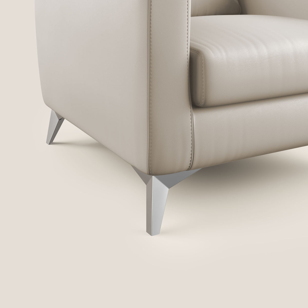 Orione Poltroncina in ecopelle moderna e impermeabile T04 beige - divitt.sbs