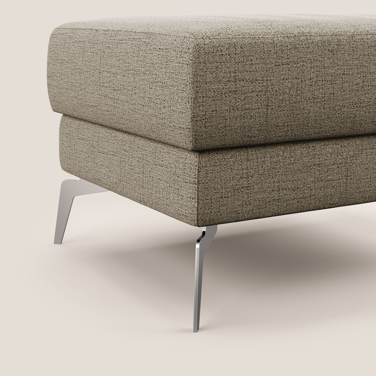 Star Pouf con piedini alti in tessuto impermeabile fiammato T03 marrone - divitt.sbs