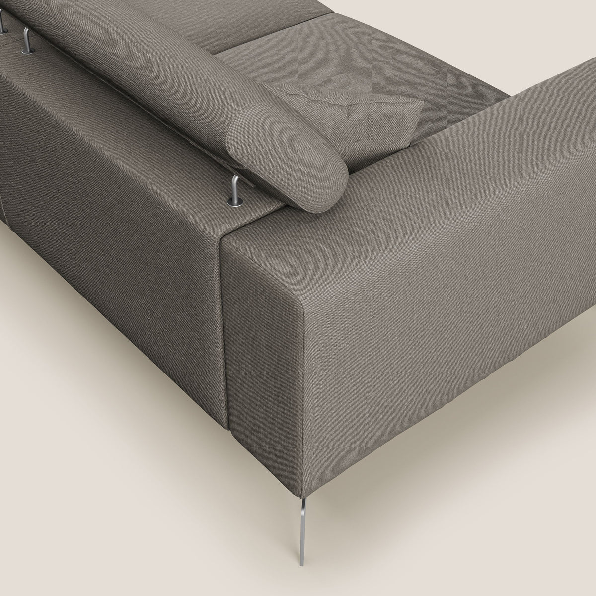 Blade Divano con poggiatesta reclinabili in tessuto impermeabile misto cotone T13 tortora - divitt.sbs
