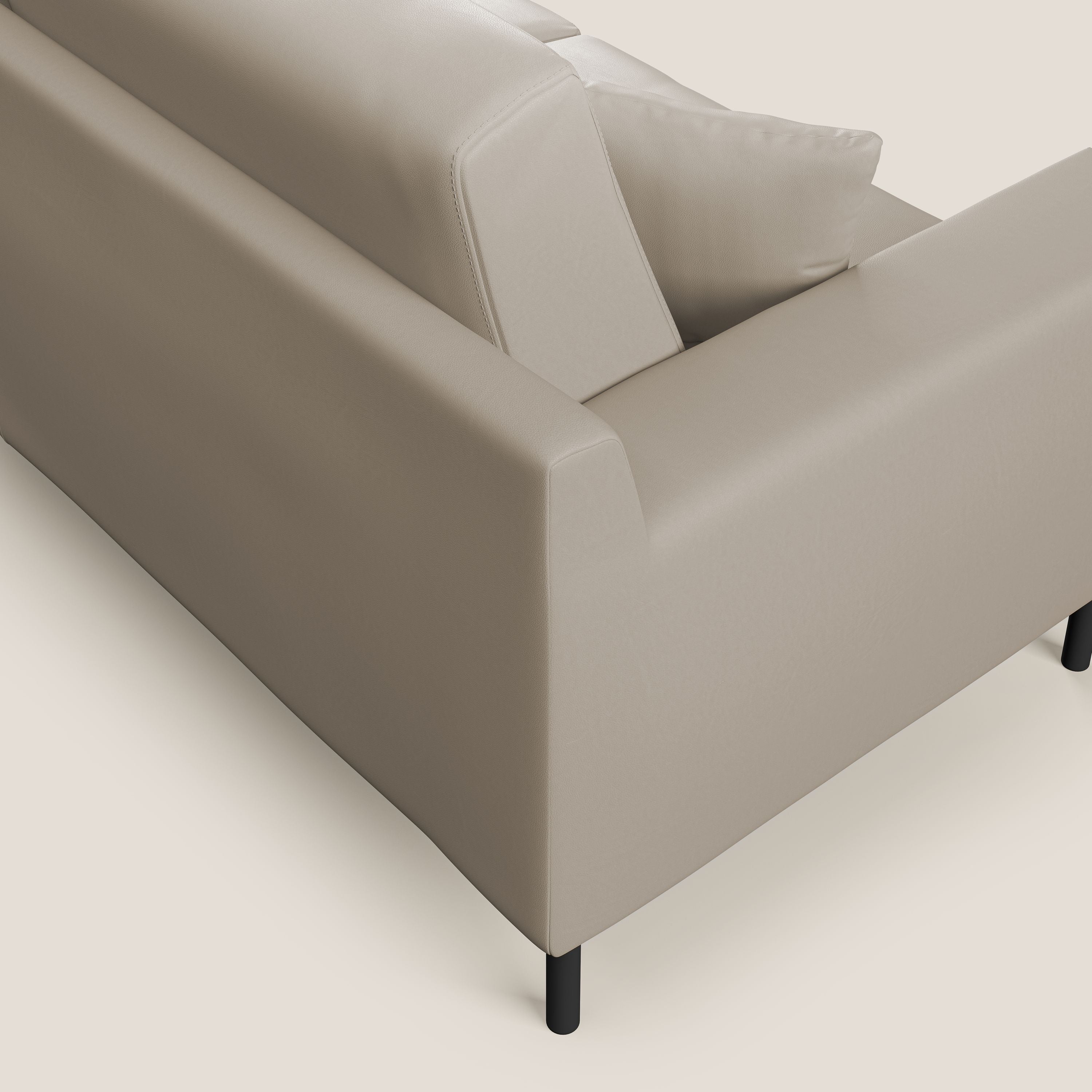 Uranio divano moderno lineare in Ecopelle impermeabile T04 beige - divitt.sbs