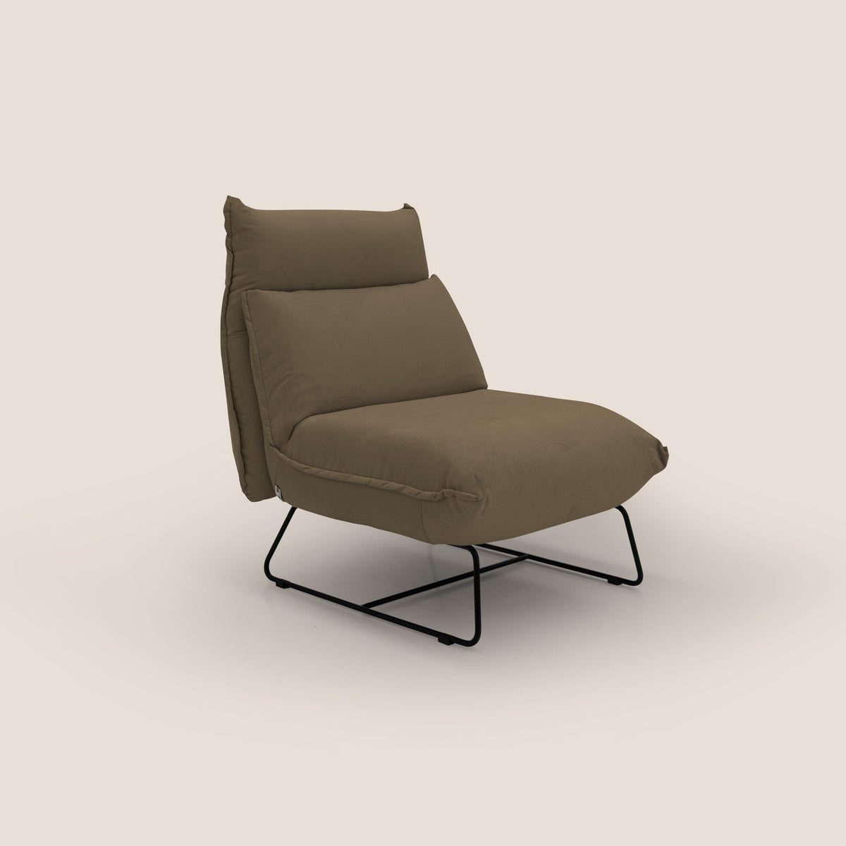 Tessa Poltroncina dal design moderno in morbida microfibra smacchiabile T11 marrone - divitt.sbs
