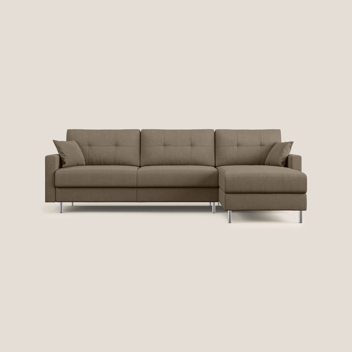 Megan divano letto angolare in microfibra smacchiabile T11 marrone - divitt.sbs