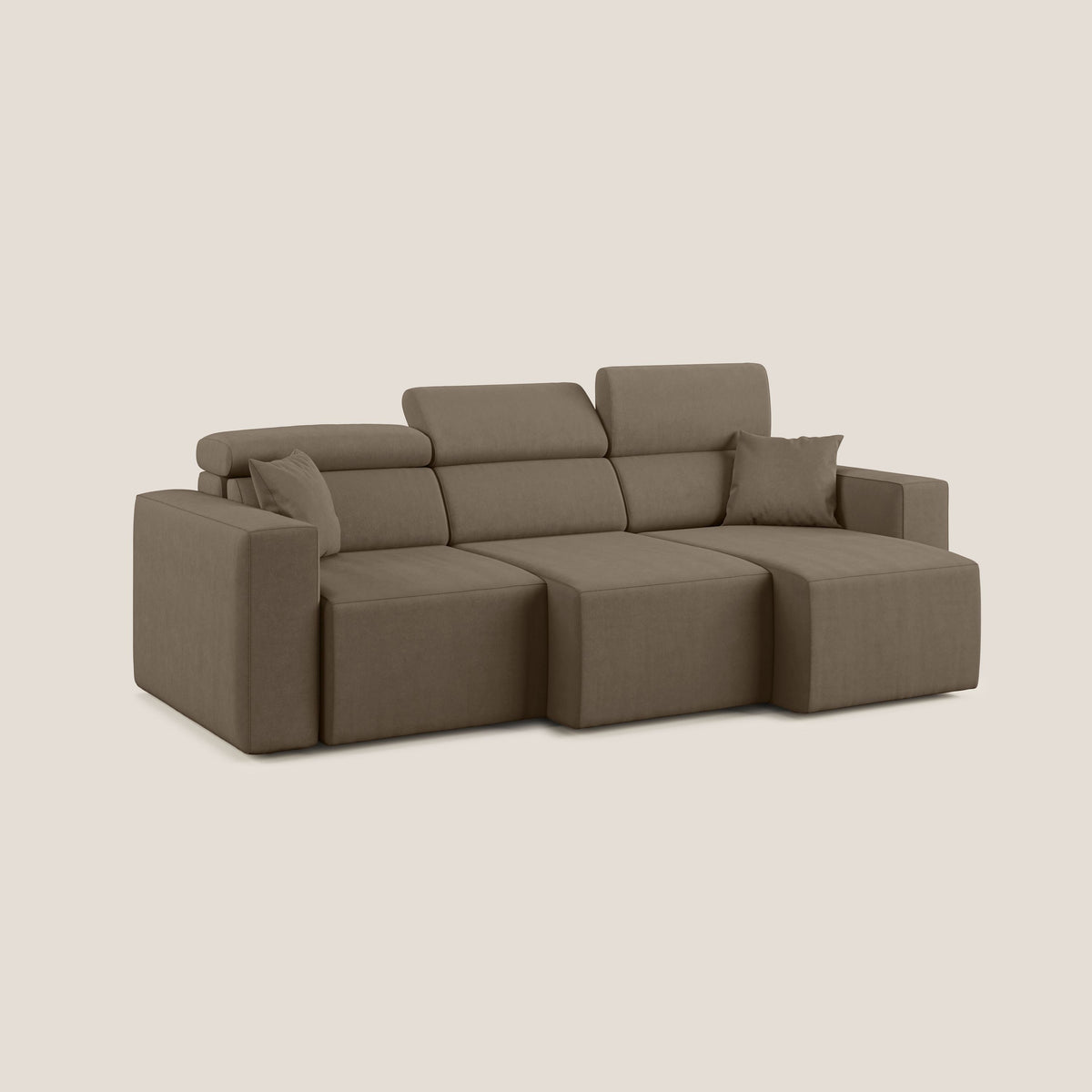 Orwell divano con 3 sedute estraibili in microfibra smacchiabile T11 marrone - divitt.sbs