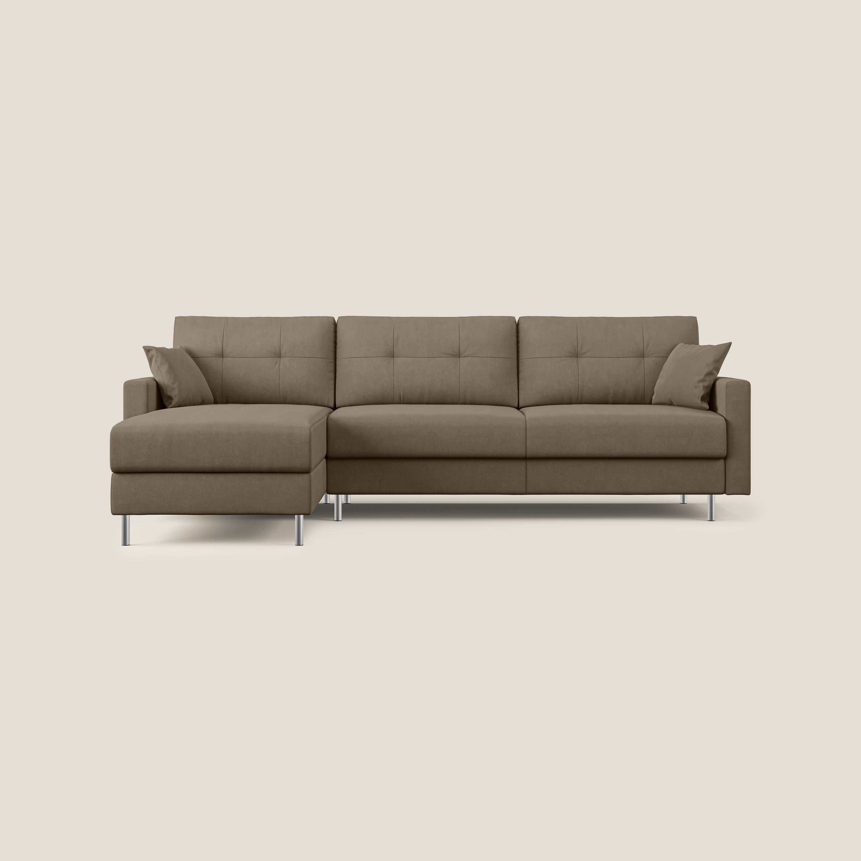 Megan divano letto angolare in microfibra smacchiabile T11 marrone - divitt.sbs