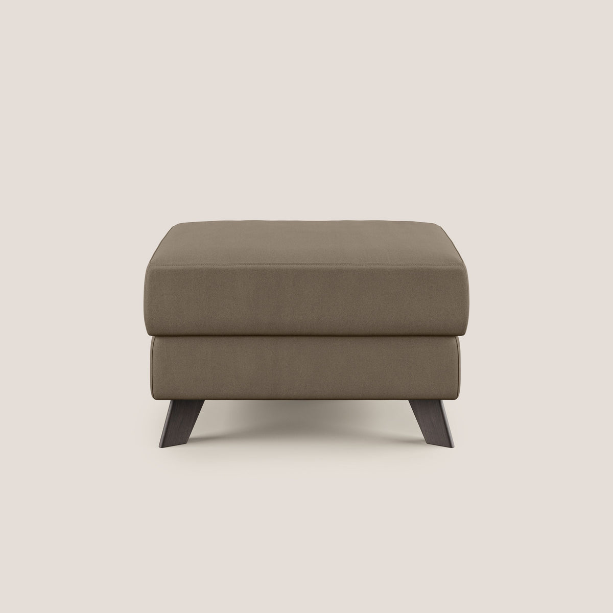 Moon Pouf contenitore e piedini alti in microfibra impermeabile T11 marrone - divitt.sbs