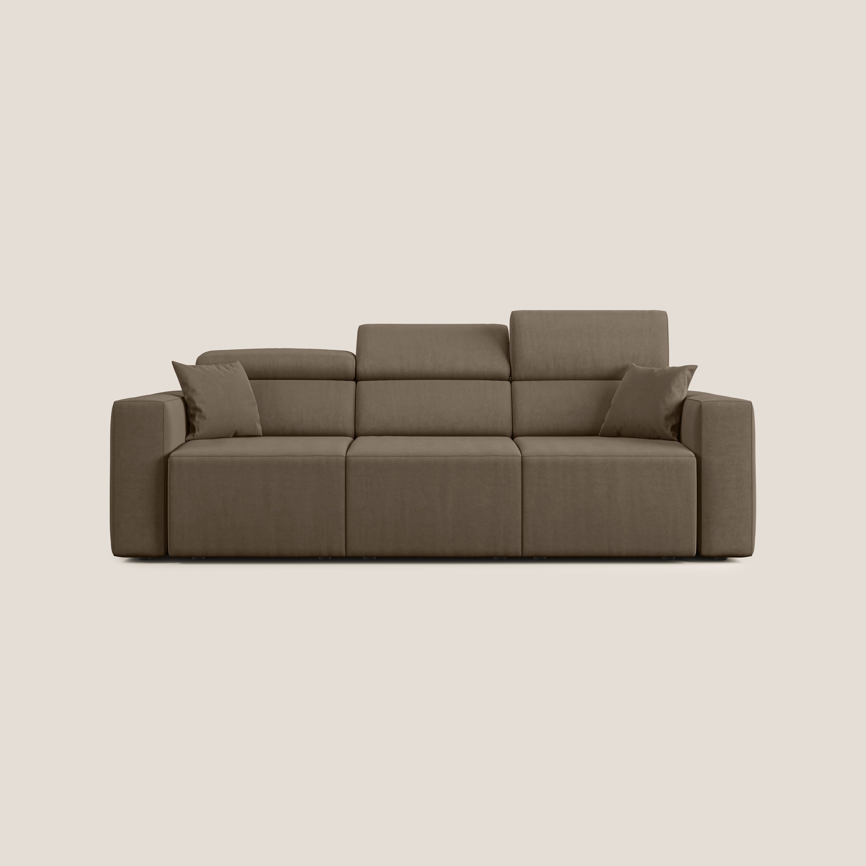 Orwell divano con 3 sedute estraibili in microfibra smacchiabile T11 marrone - divitt.sbs