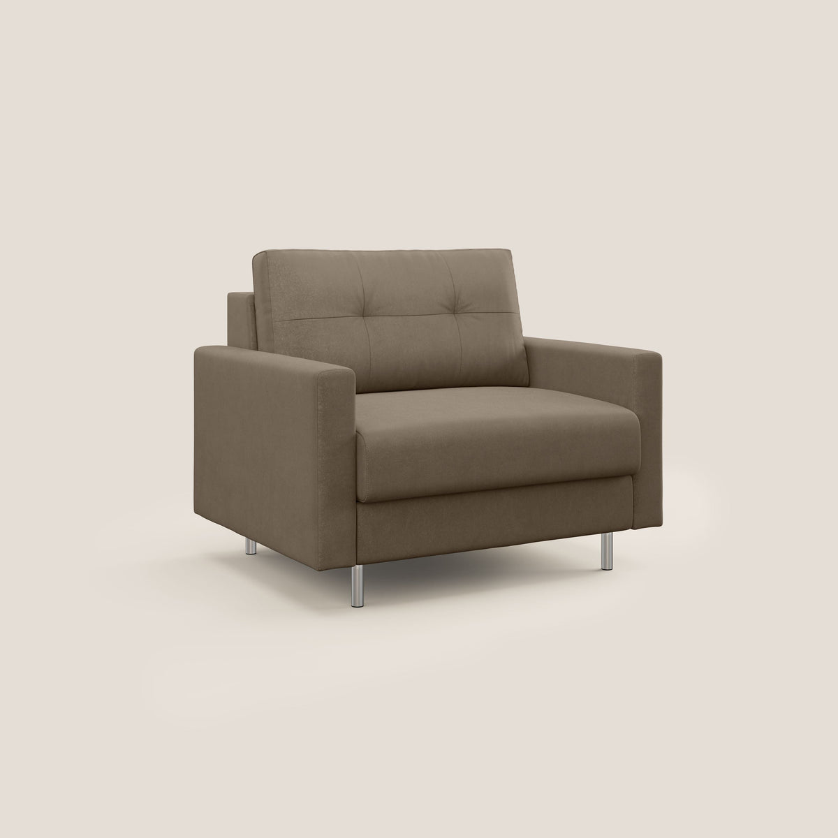 Megan poltrona letto in microfibra smacchiabile T11 marrone - divitt.sbs