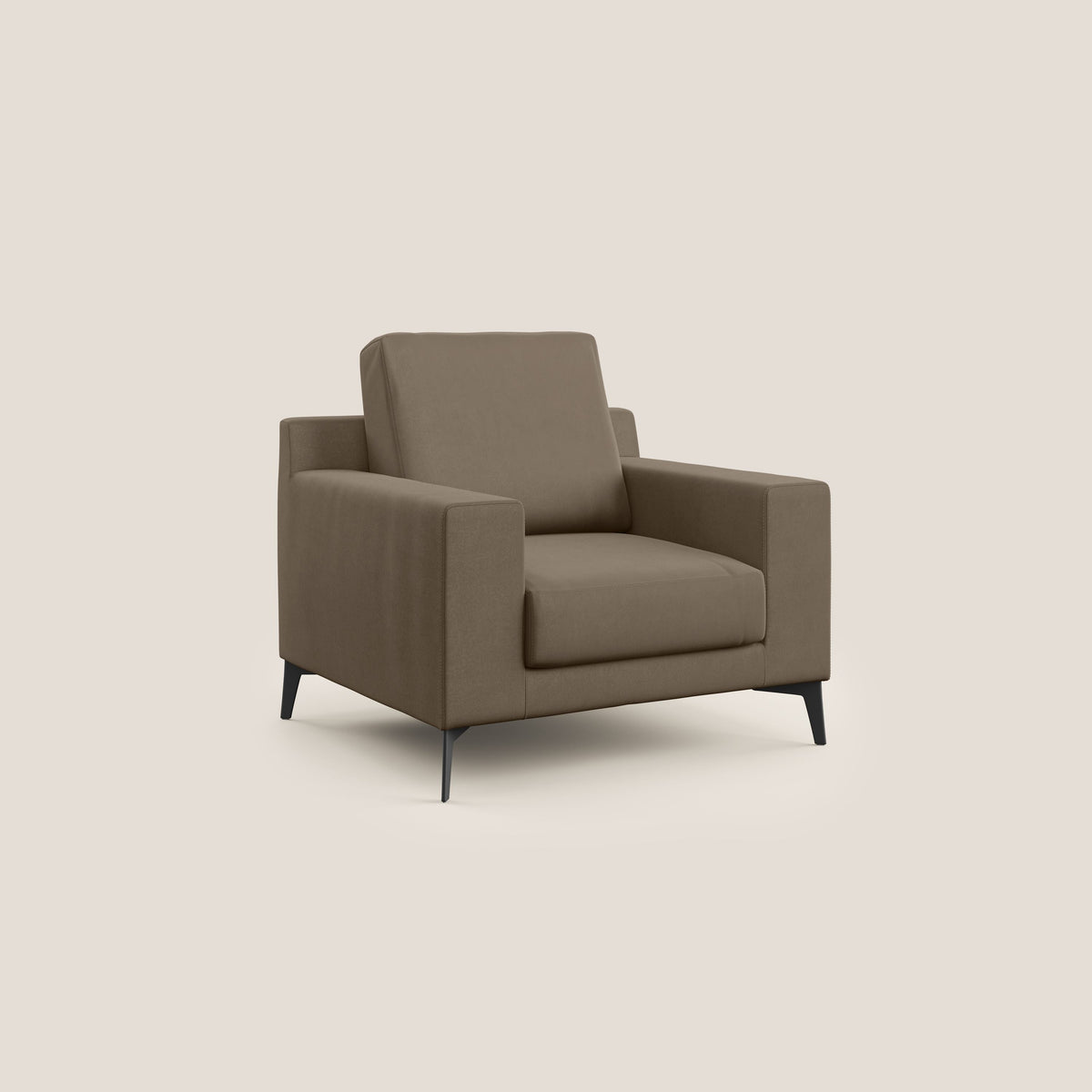 Prestige poltroncina moderna in microfibra smacchiabile T11 marrone - divitt.sbs