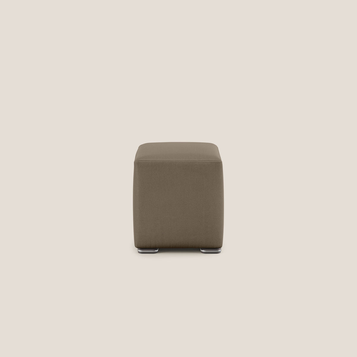 Cube pouf in microfibra smacchiabile T11 marrone - divitt.sbs