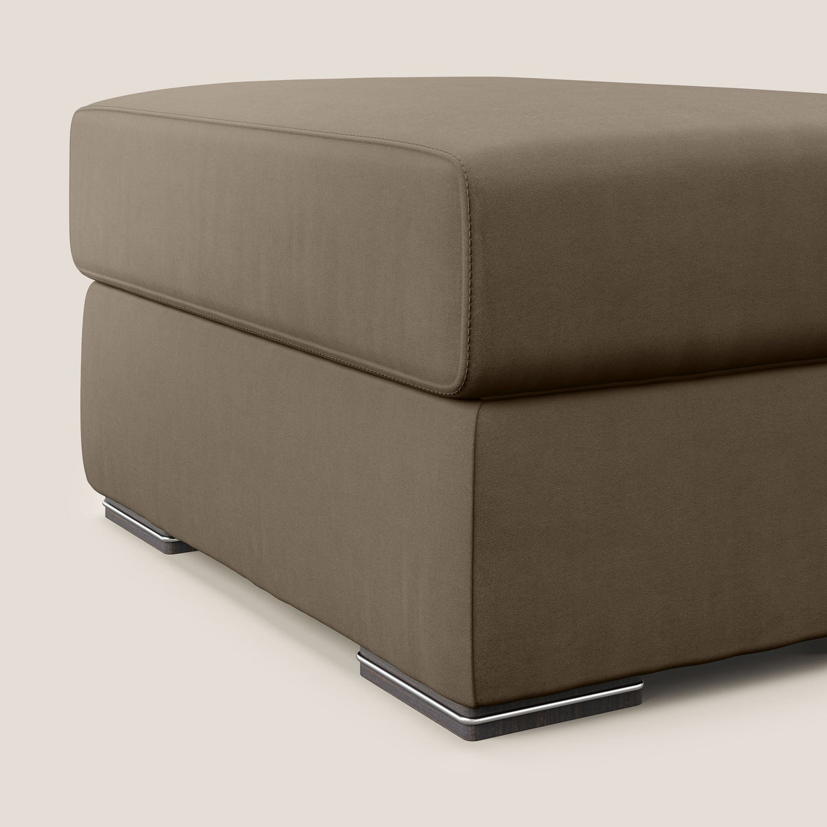 Sun pouf apribile contenitore in microfibra smacchiabile T11 marrone - divitt.sbs