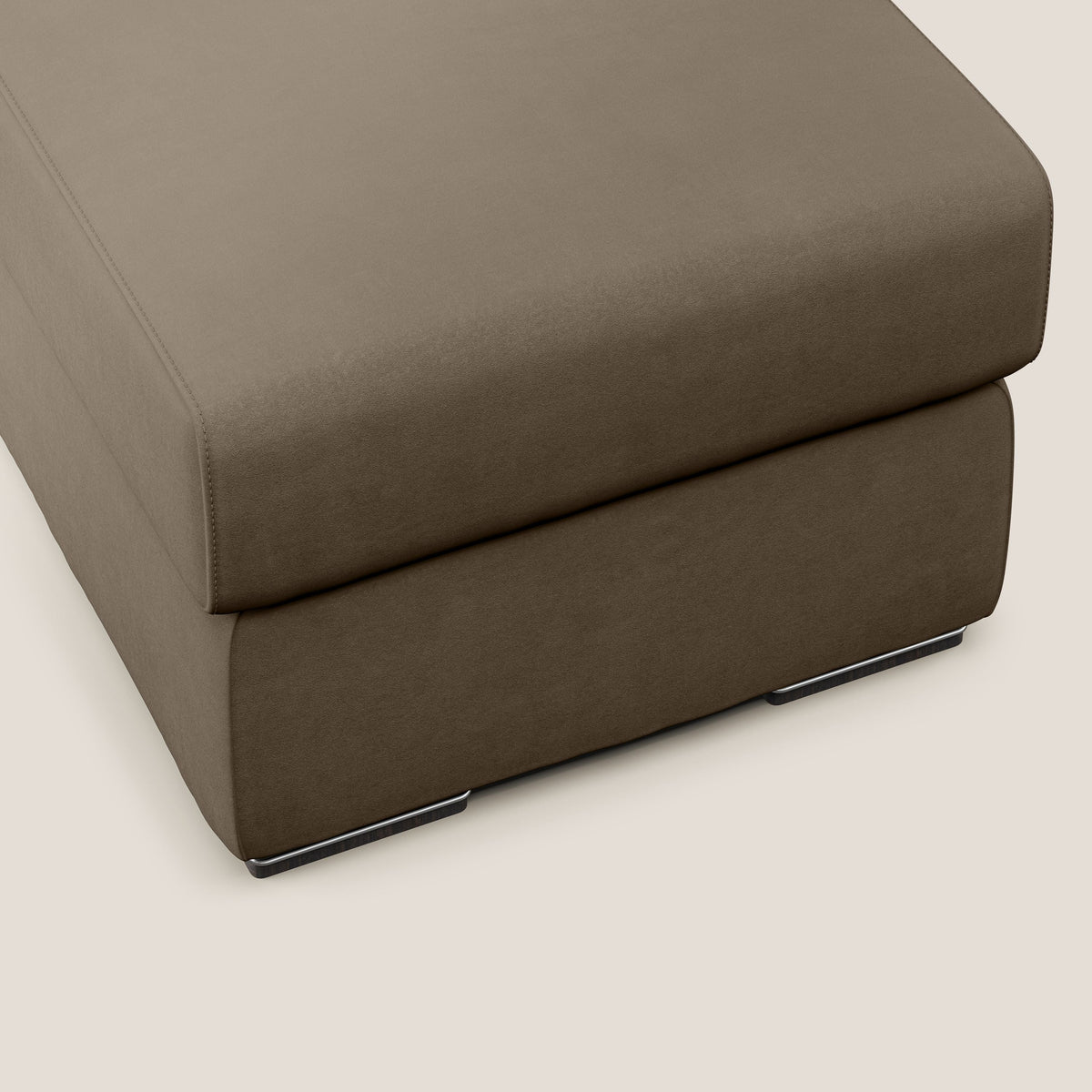 Sun pouf apribile contenitore in microfibra smacchiabile T11 marrone - divitt.sbs