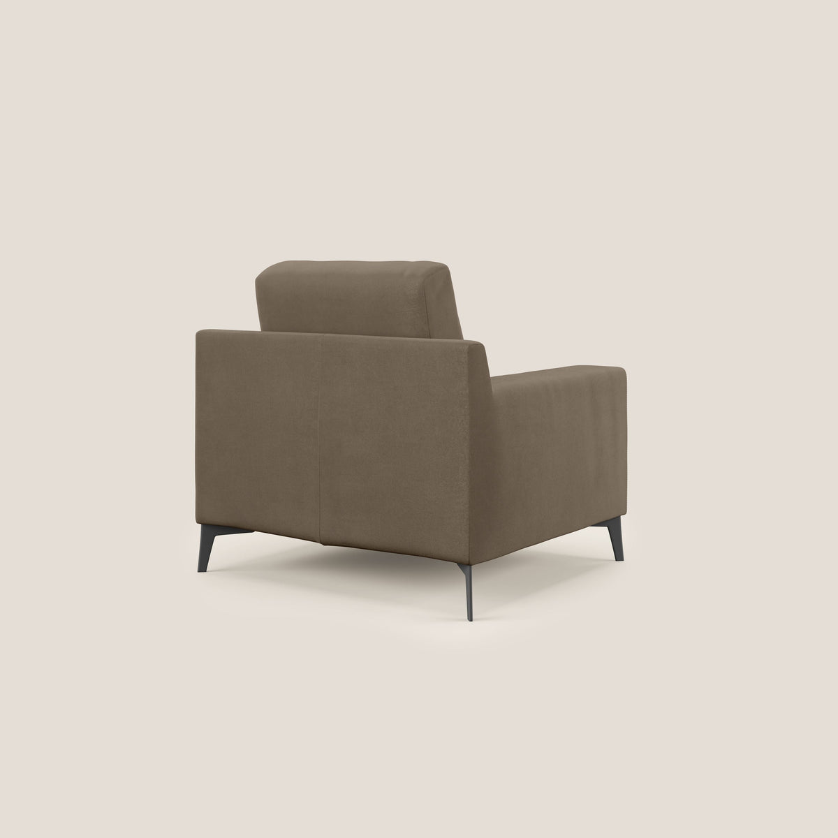 Prestige poltroncina moderna in microfibra smacchiabile T11 marrone - divitt.sbs