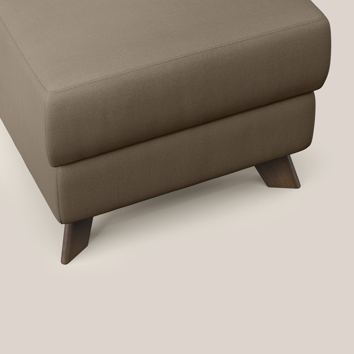 Moon Pouf contenitore e piedini alti in microfibra impermeabile T11 marrone - divitt.sbs