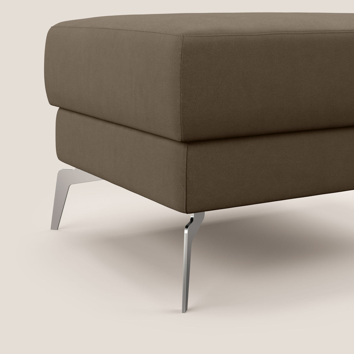 Star Pouf con piedini alti in microfibra impermeabile T11 marrone - divitt.sbs