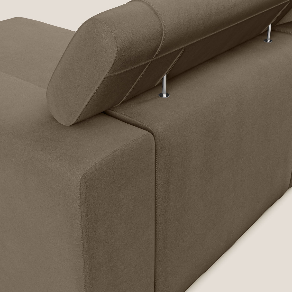 Vegas divano angolare con poggiatesta reclinabili in microfibra impermeabile T11 marrone - divitt.sbs