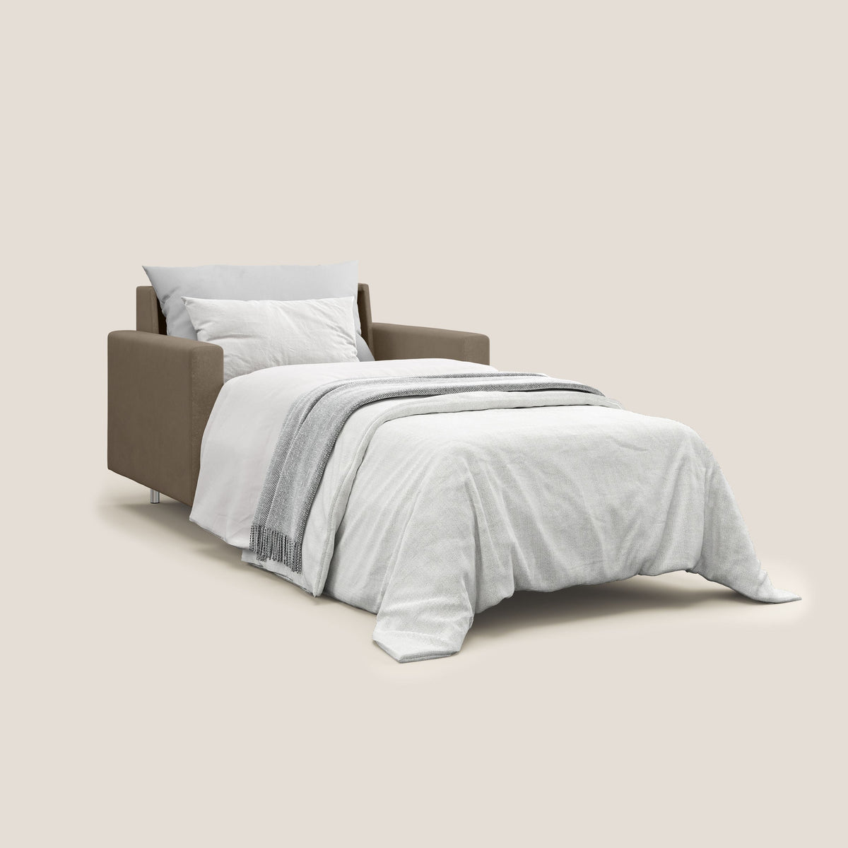 Megan poltrona letto in microfibra smacchiabile T11 marrone - divitt.sbs