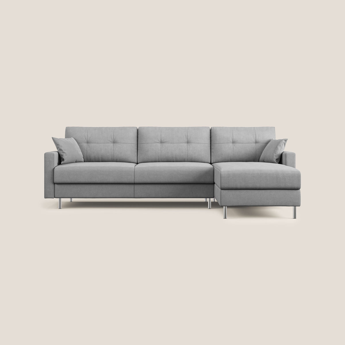 Megan divano letto angolare in microfibra smacchiabile T11 grigio - divitt.sbs
