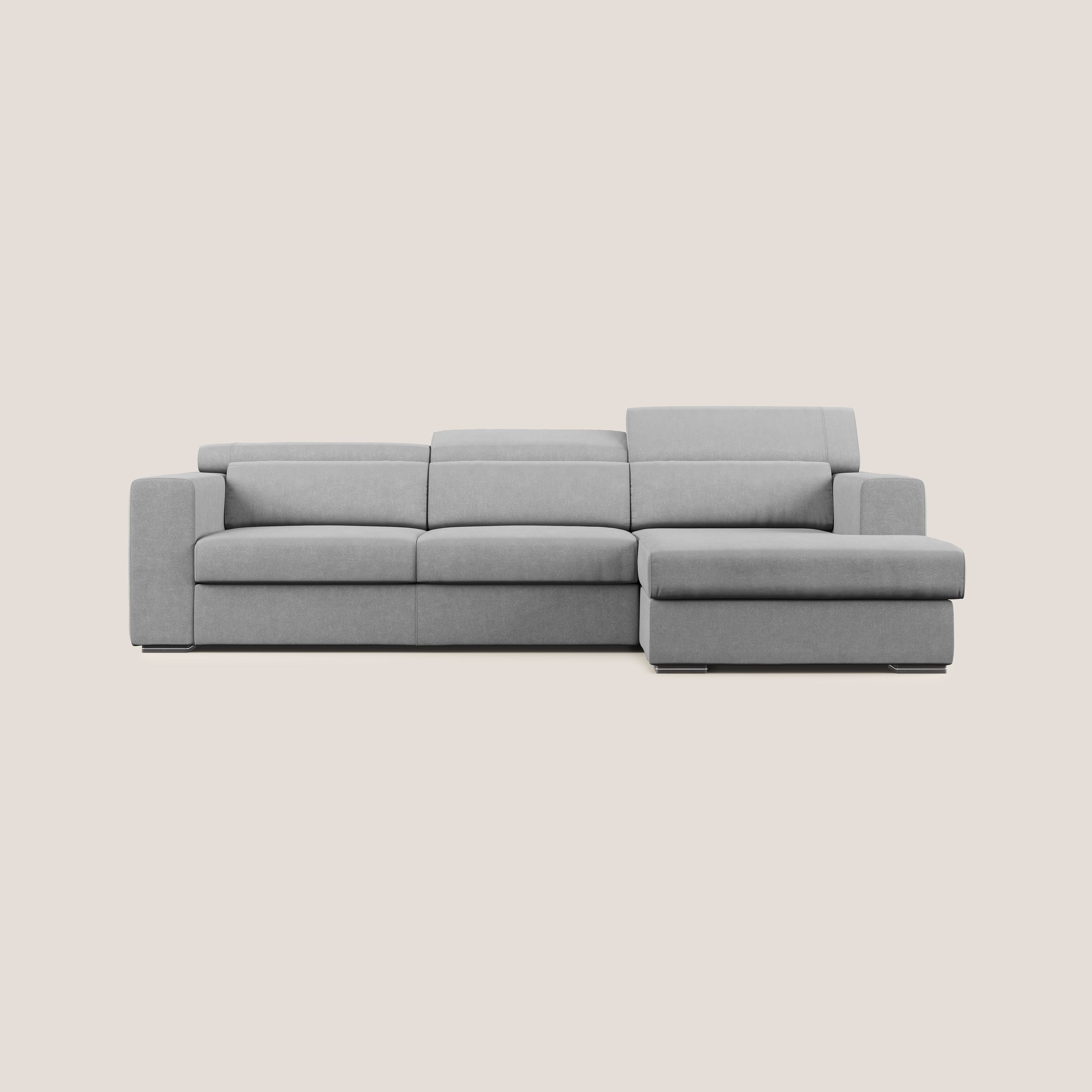 Vegas divano angolare con poggiatesta reclinabili in microfibra impermeabile T11 grigio - divitt.sbs
