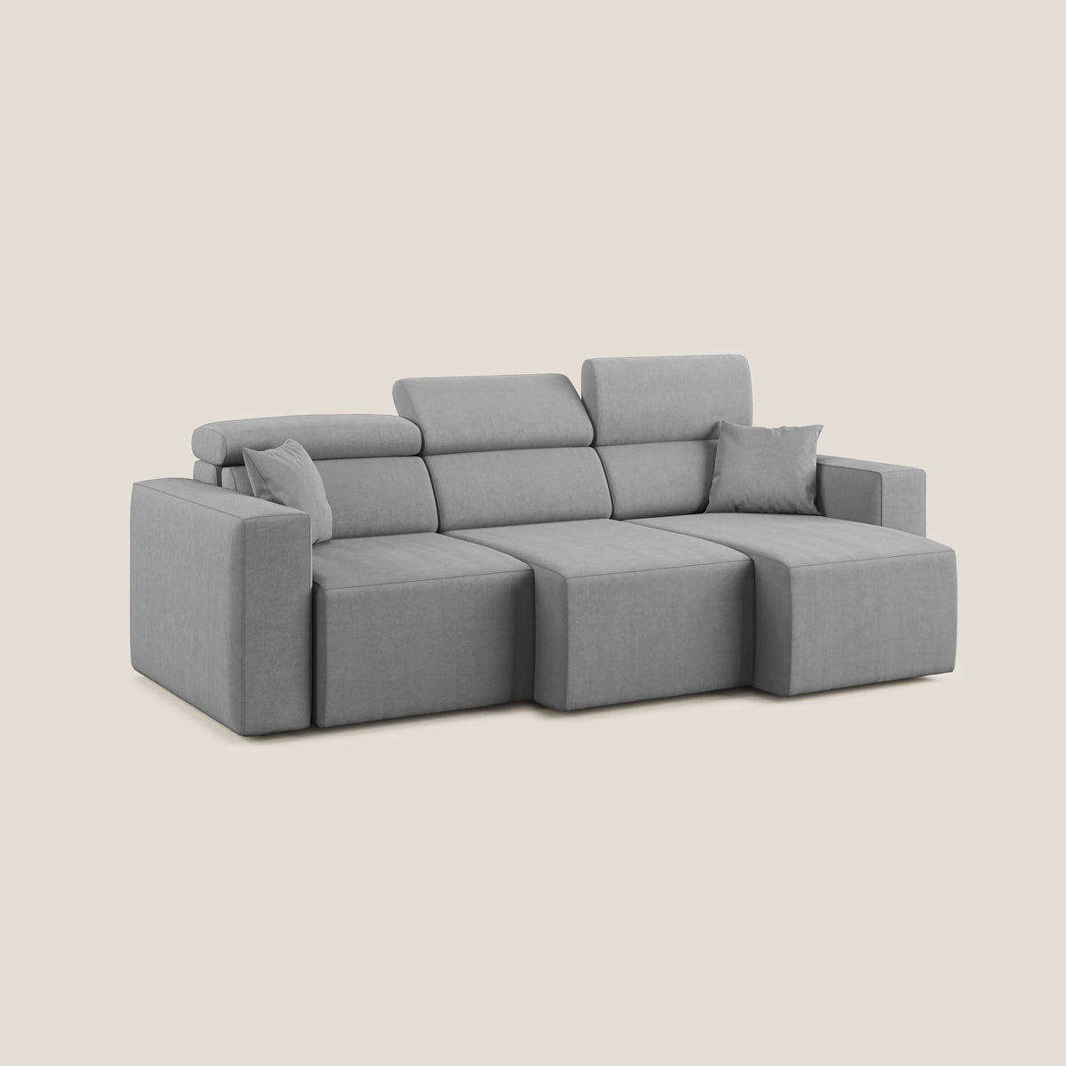 Orwell divano con 3 sedute estraibili in microfibra smacchiabile T11 grigio - divitt.sbs